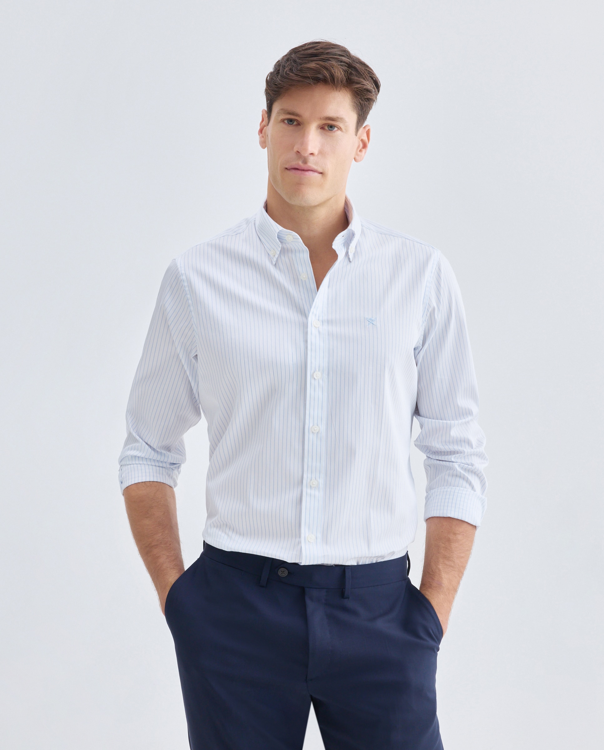 Imagem 0 de Camisa Classic Fit às Riscas Largas