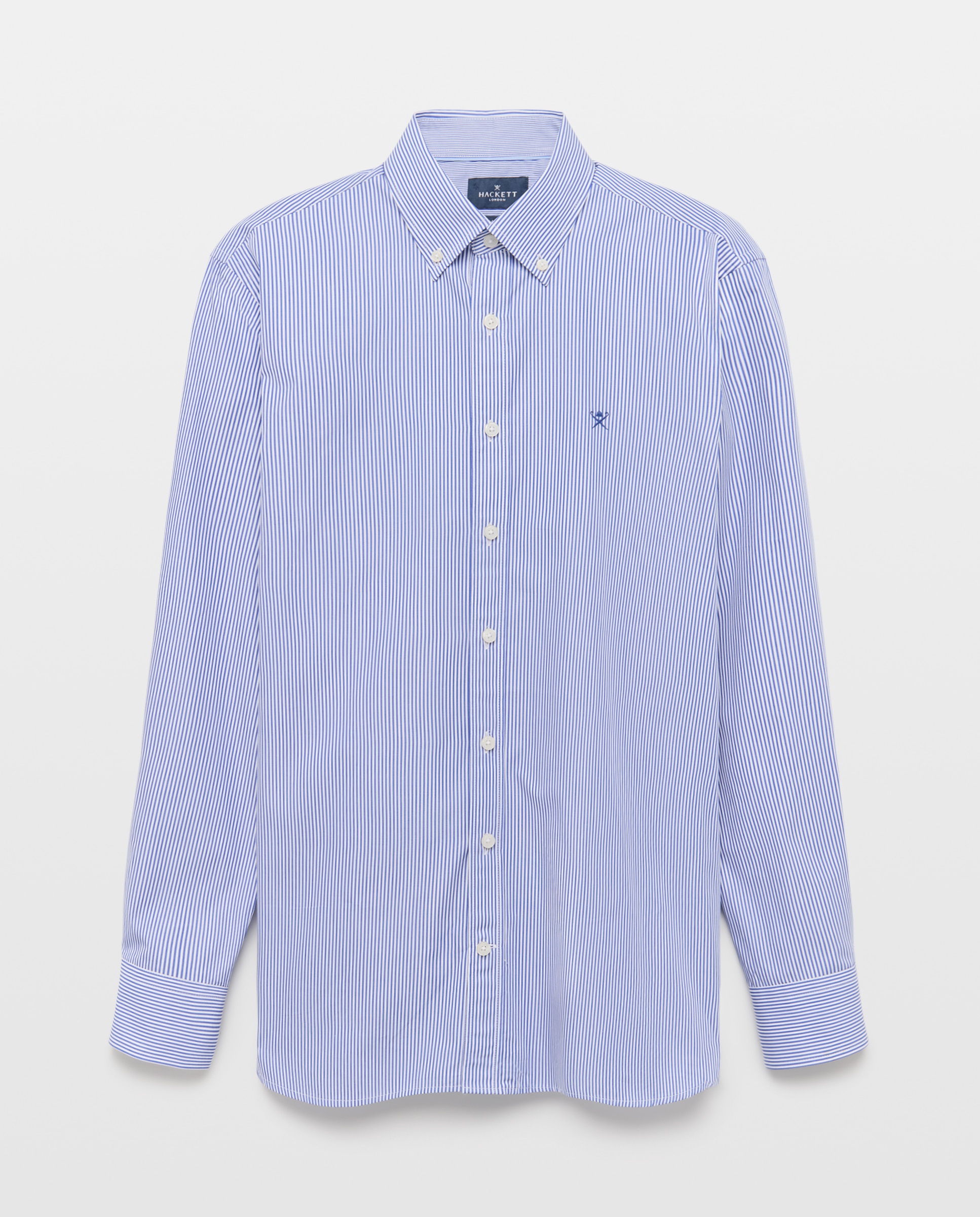 Camisa Classic Fit às Riscas Bengala Azul-marinho-4