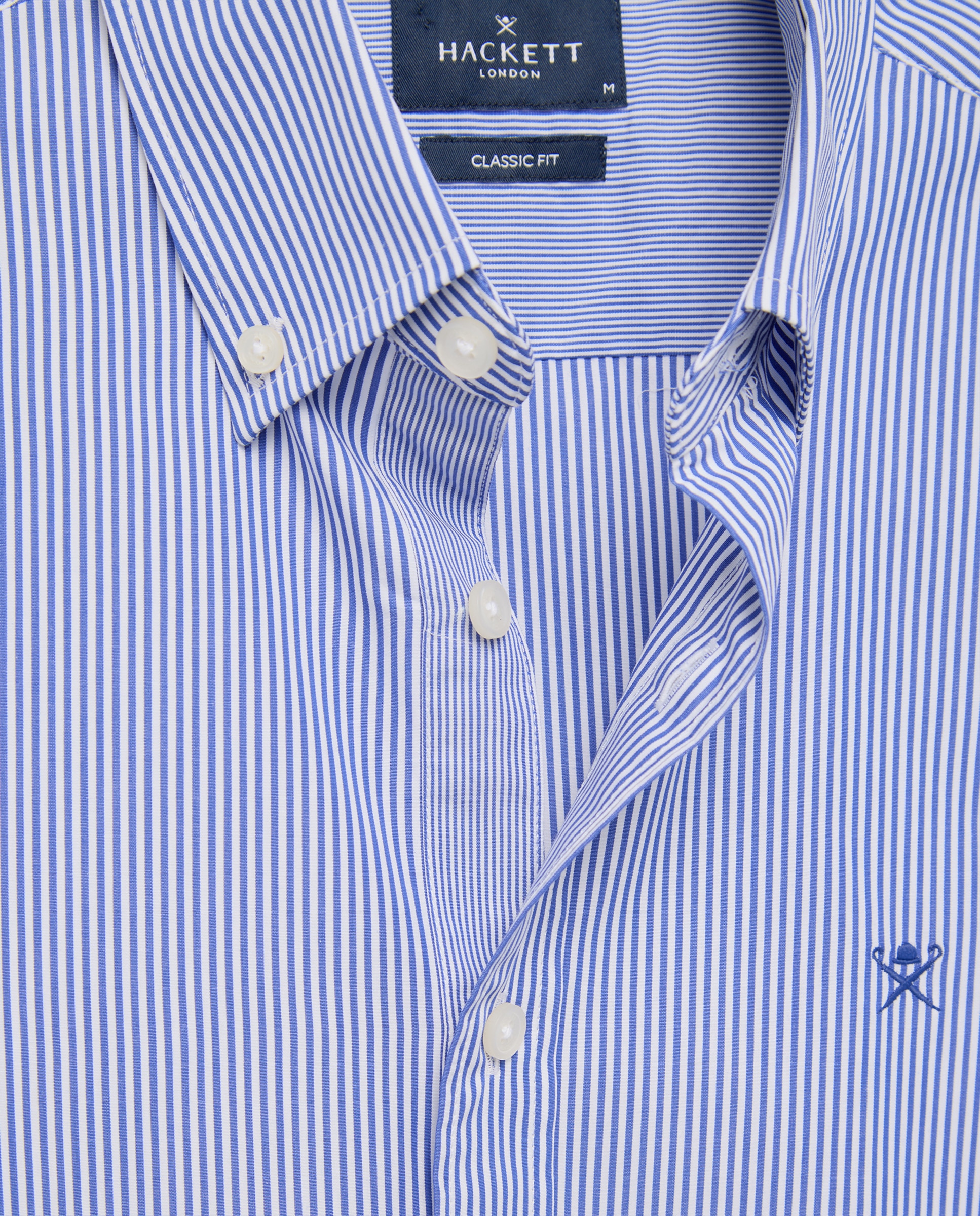 Camisa Classic Fit às Riscas Bengala Azul-marinho-5