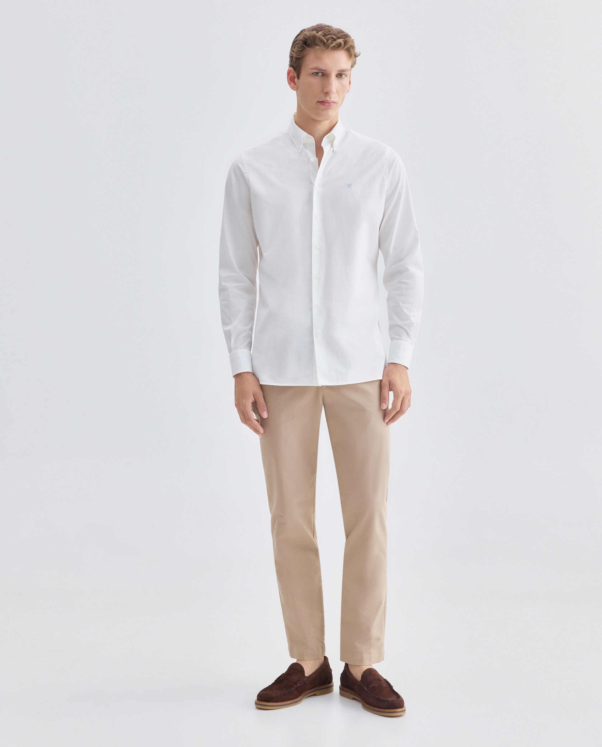 Camisa Classic Fit Lisa com Stretch Branco-2