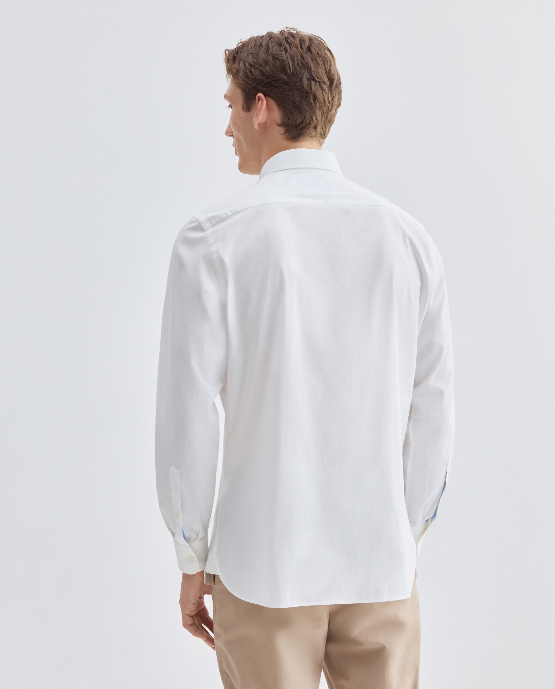 Camisa Classic Fit Lisa com Stretch Branco-3