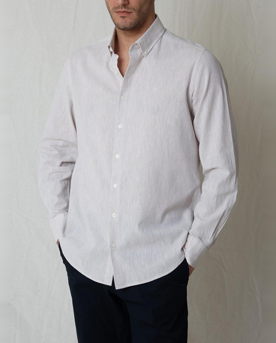 Camisa Casual Castanho-claro-2