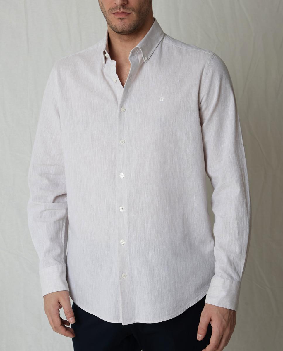Camisa Casual Castanho-claro-3