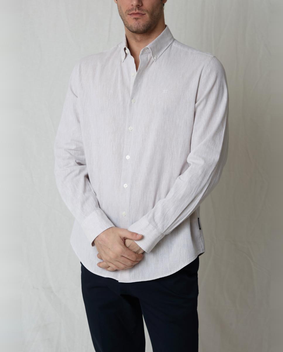 Camisa Casual Castanho-claro-5