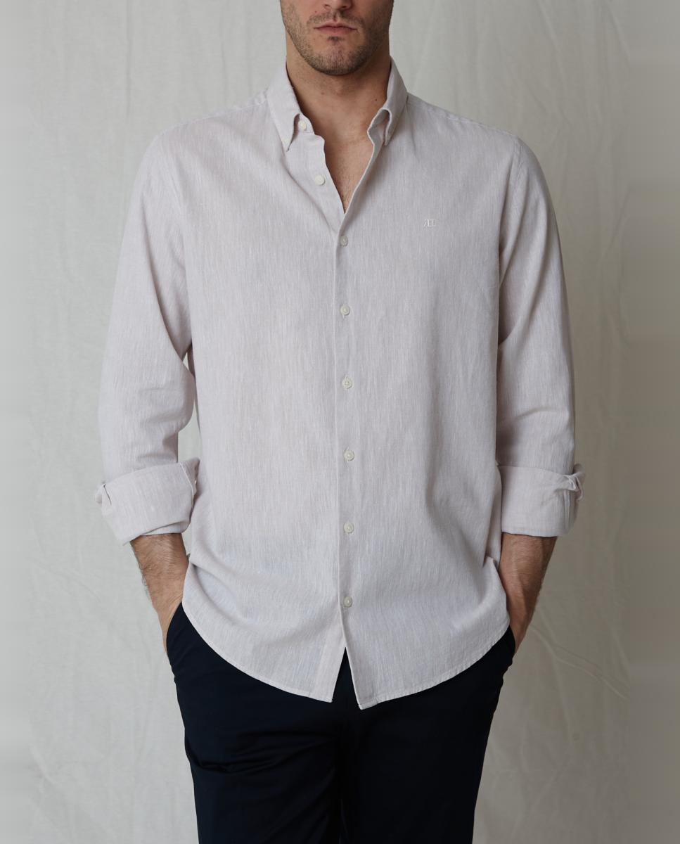 Camisa Casual Castanho-claro-6