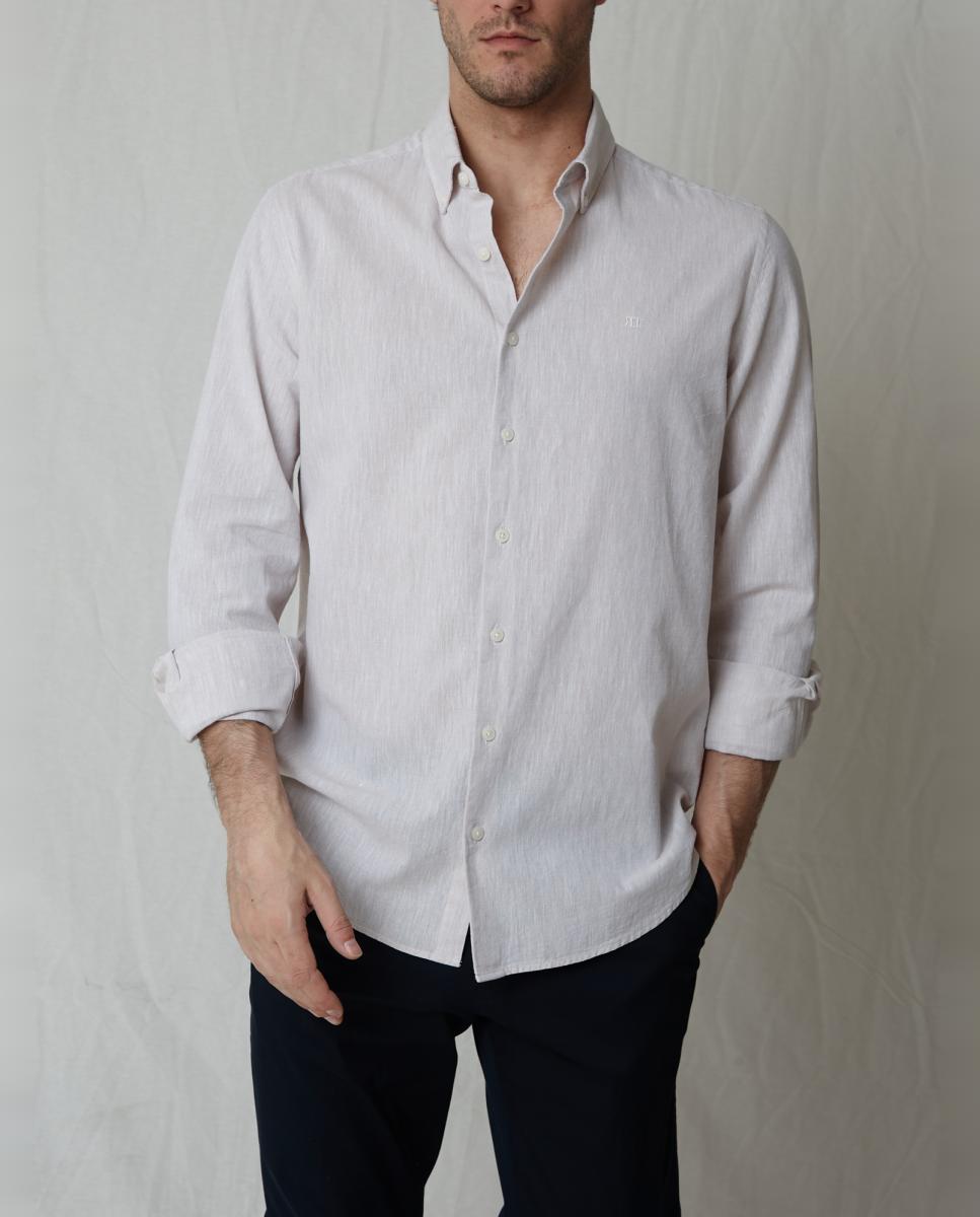 Camisa Casual Castanho-claro-7
