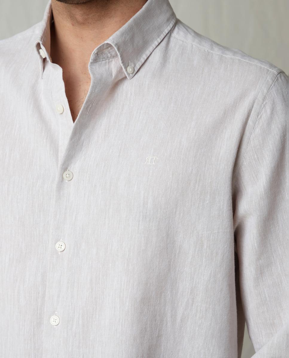 Camisa Casual Castanho-claro-9
