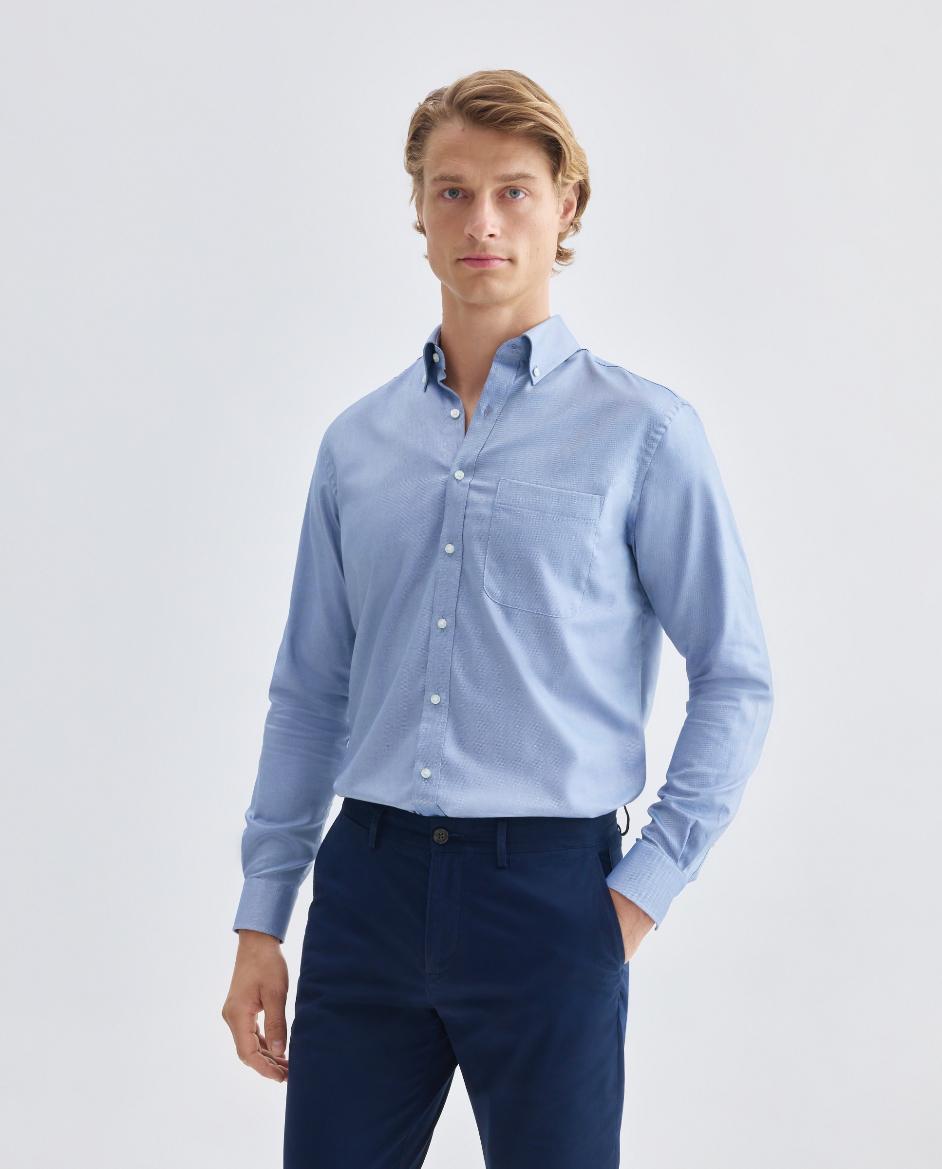 Imagen 0 de Camisa de hombre non iron Azul