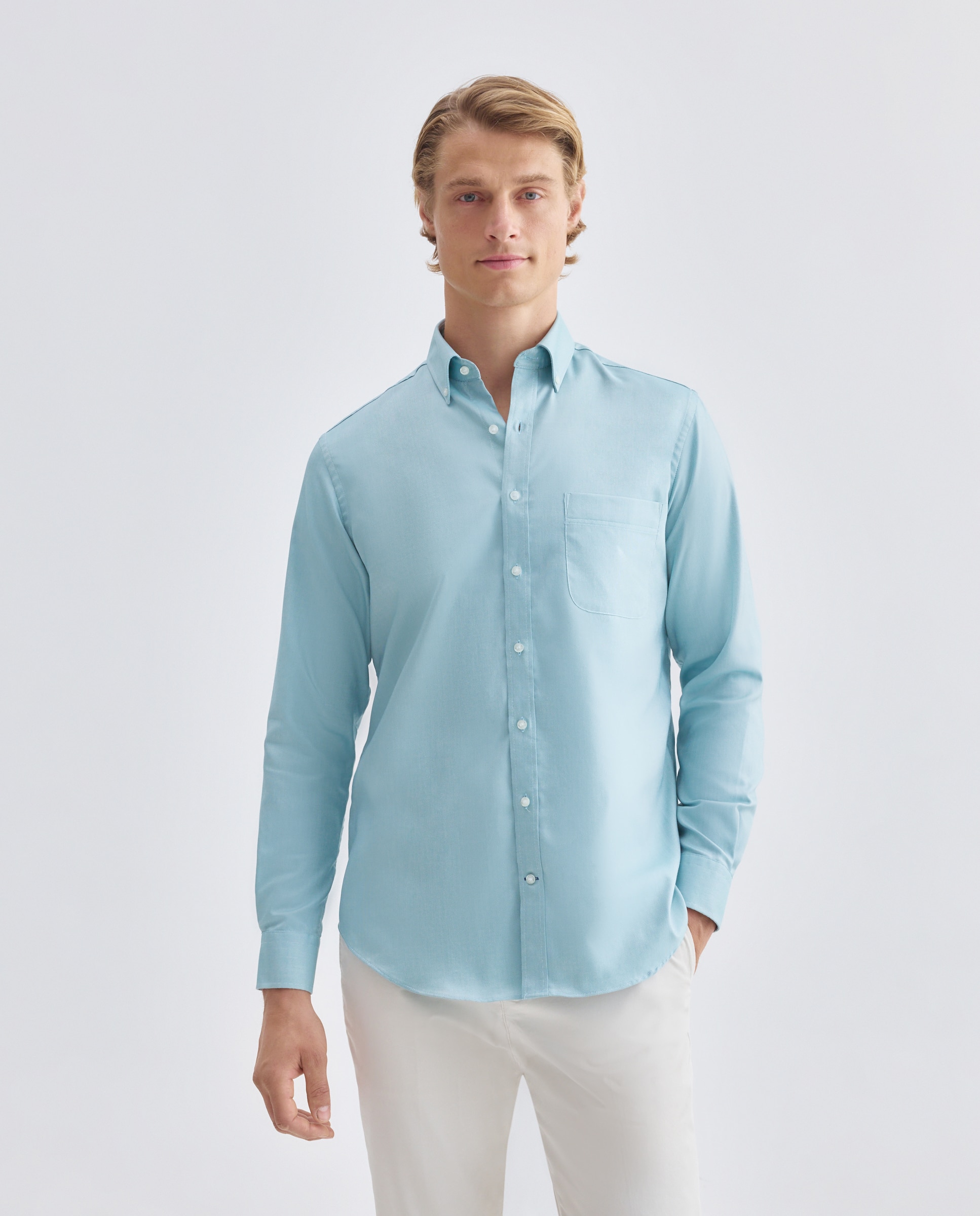 Imagen 0 de Camisa de hombre non iron Verde