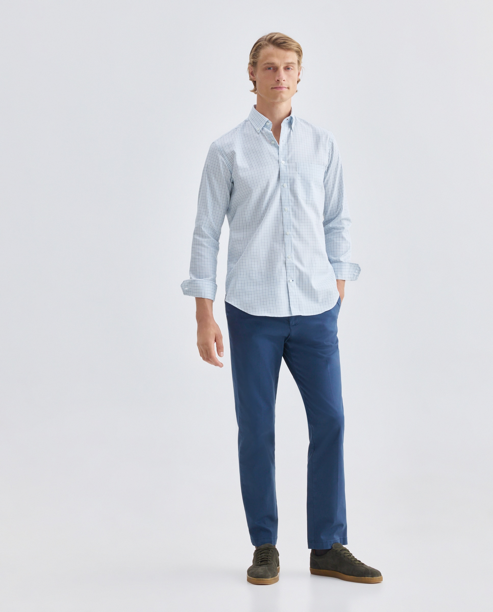 Camisa Non Iron Azul-2