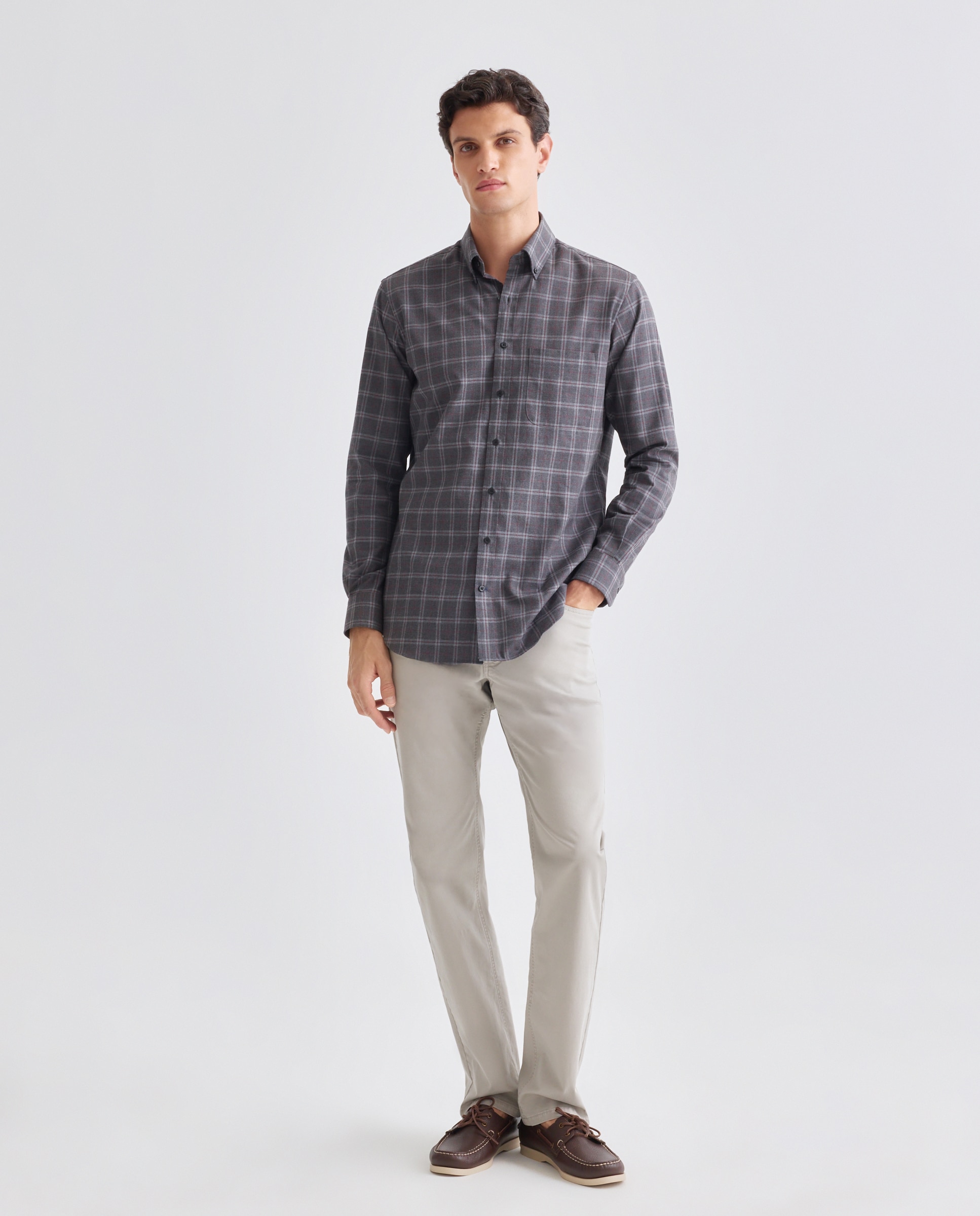 Camisa Non Iron Castanho-escuro-2