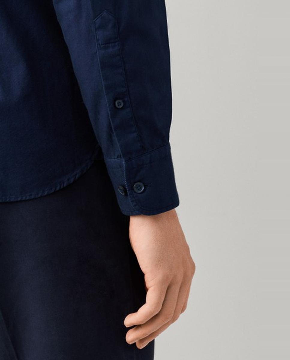 Camisa oxford de hombre lisa classic fit teñida en prenda - Hackett London - Azul marino Azul marino-6