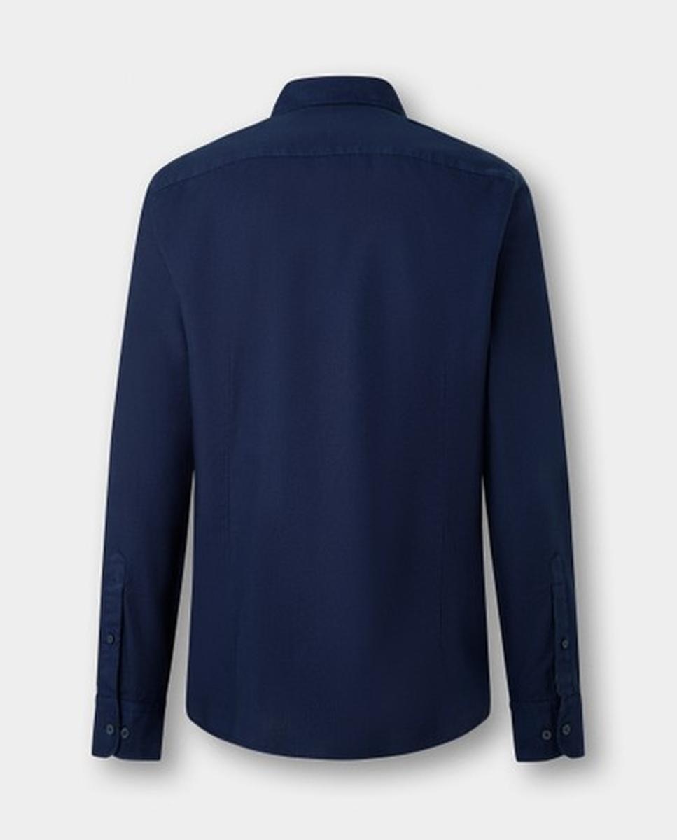 Camisa oxford de hombre lisa classic fit teñida en prenda - Hackett London - Azul marino Azul marino-8