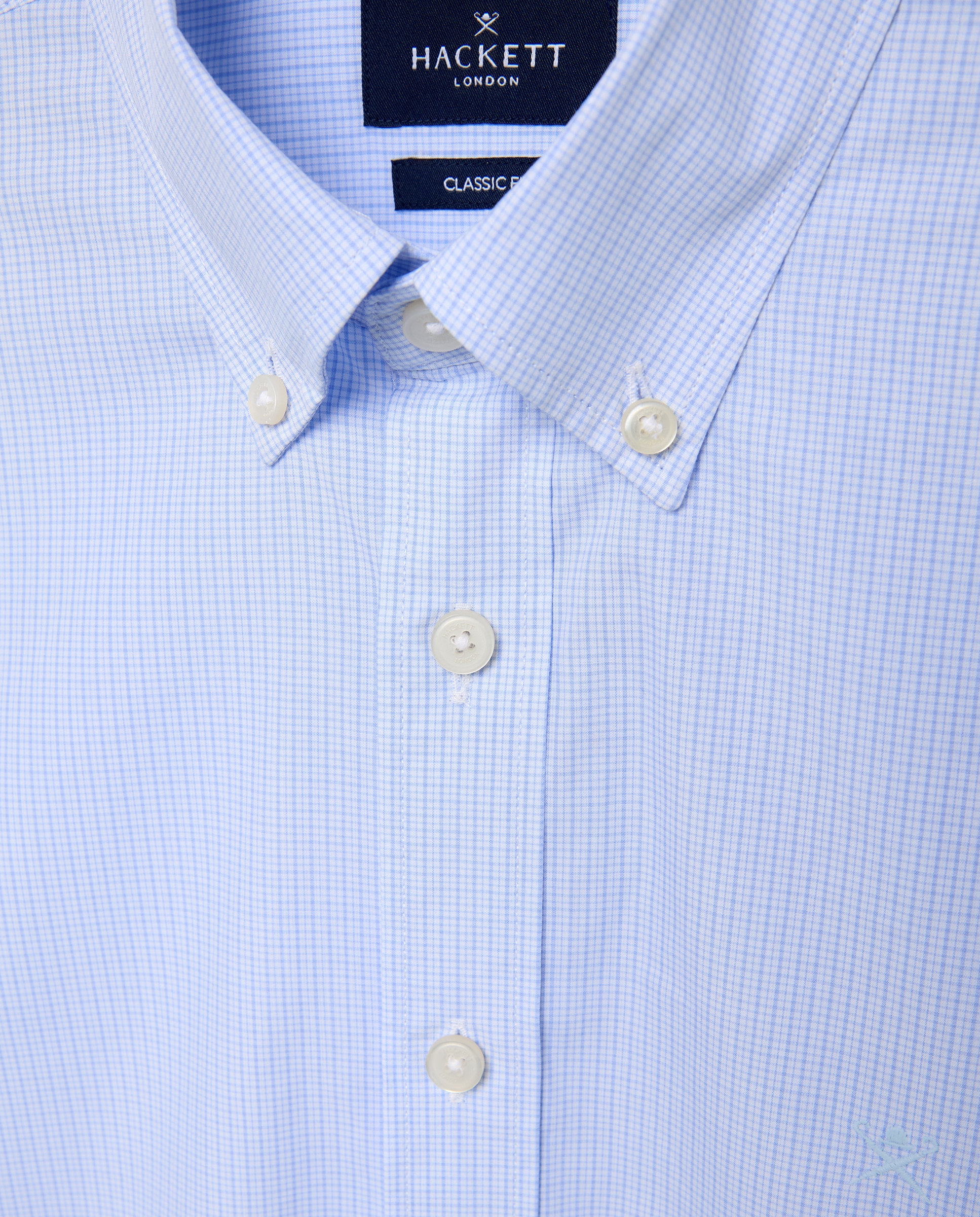 Imagen 2 de Camisa de hombre fit clásico de cuadros - Hackett London - Azul claro Azul claro