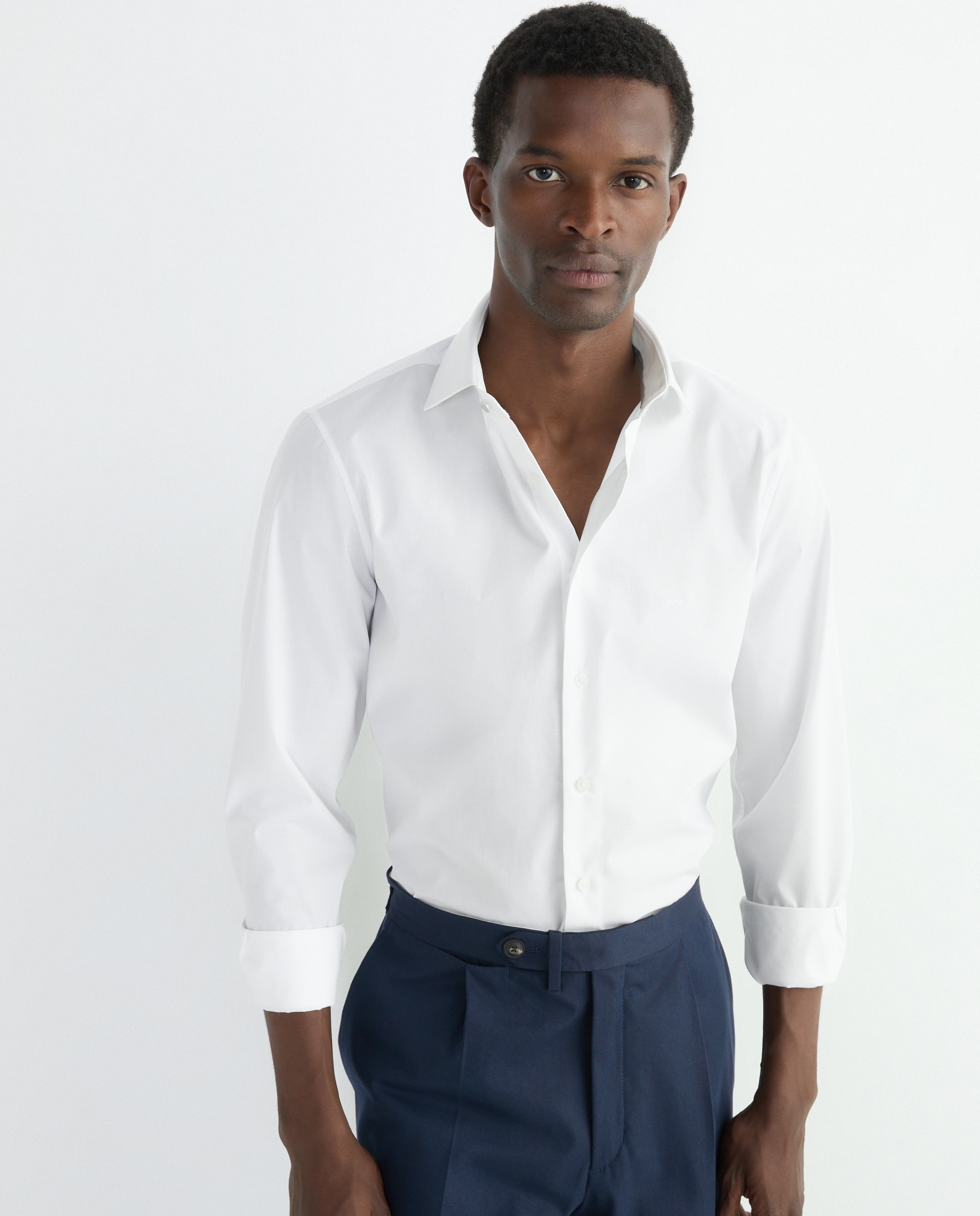 Camisa Formal Modern Fit - Branco Azul-claro-1