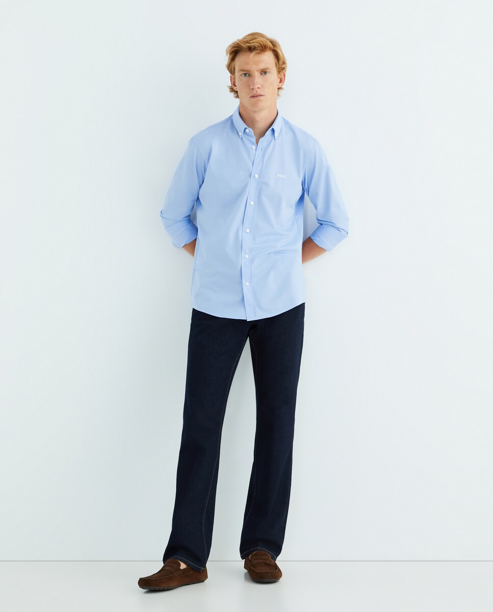 Camisa de Manga Comprida Azul-claro-2