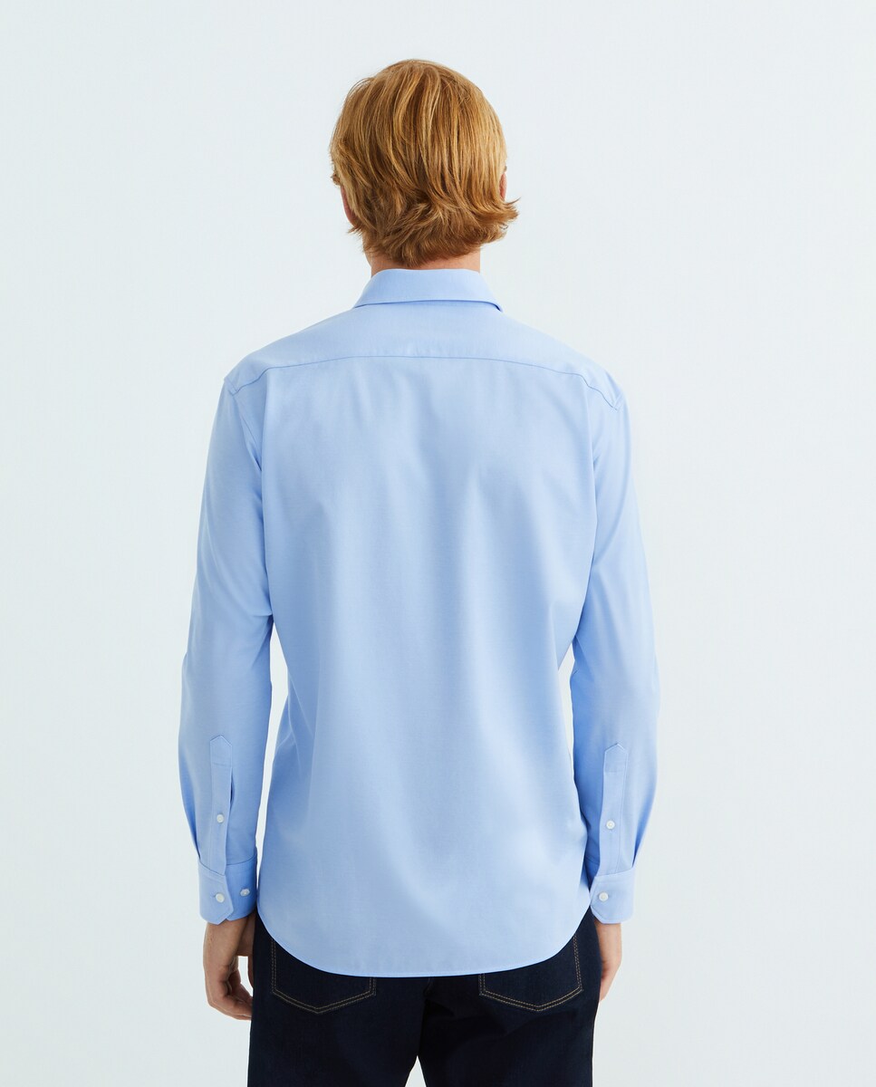Camisa de Manga Comprida Azul-claro-3