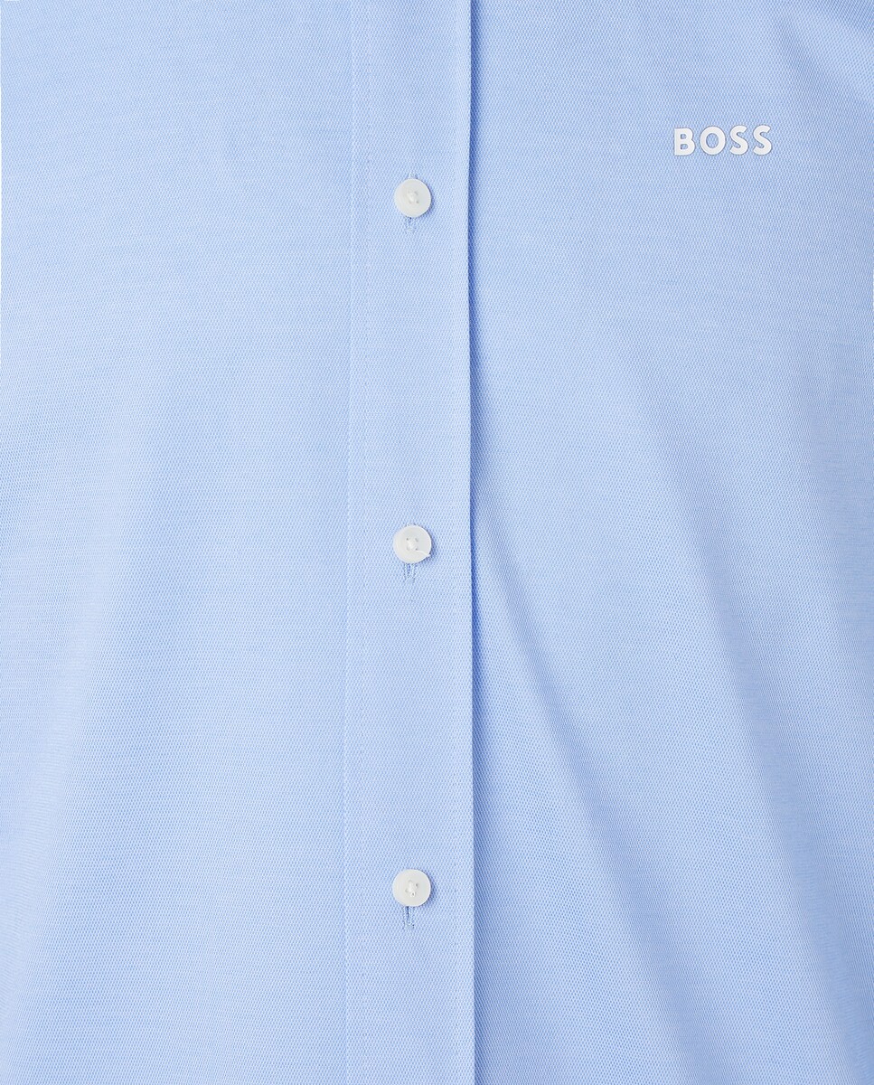 Camisa de Manga Comprida Azul-claro-5