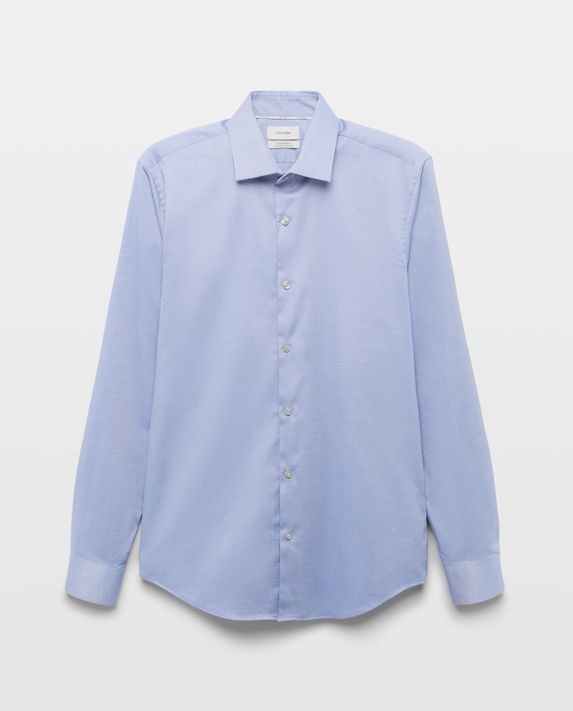Camisa de hombre de vestir slim con estructura en popelina. - Calvin Klein - Negro Negro-4