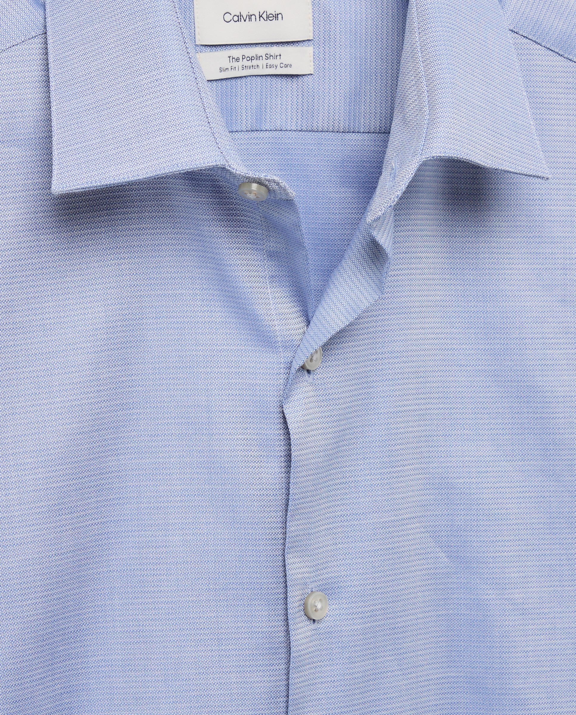 Camisa de hombre de vestir slim con estructura en popelina. - Calvin Klein - Negro Negro-5