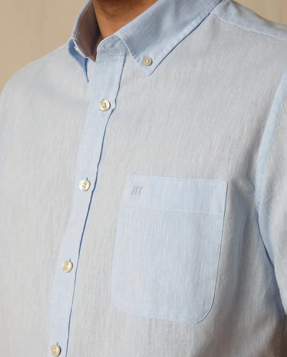 Camisa Casual Azul-claro-4