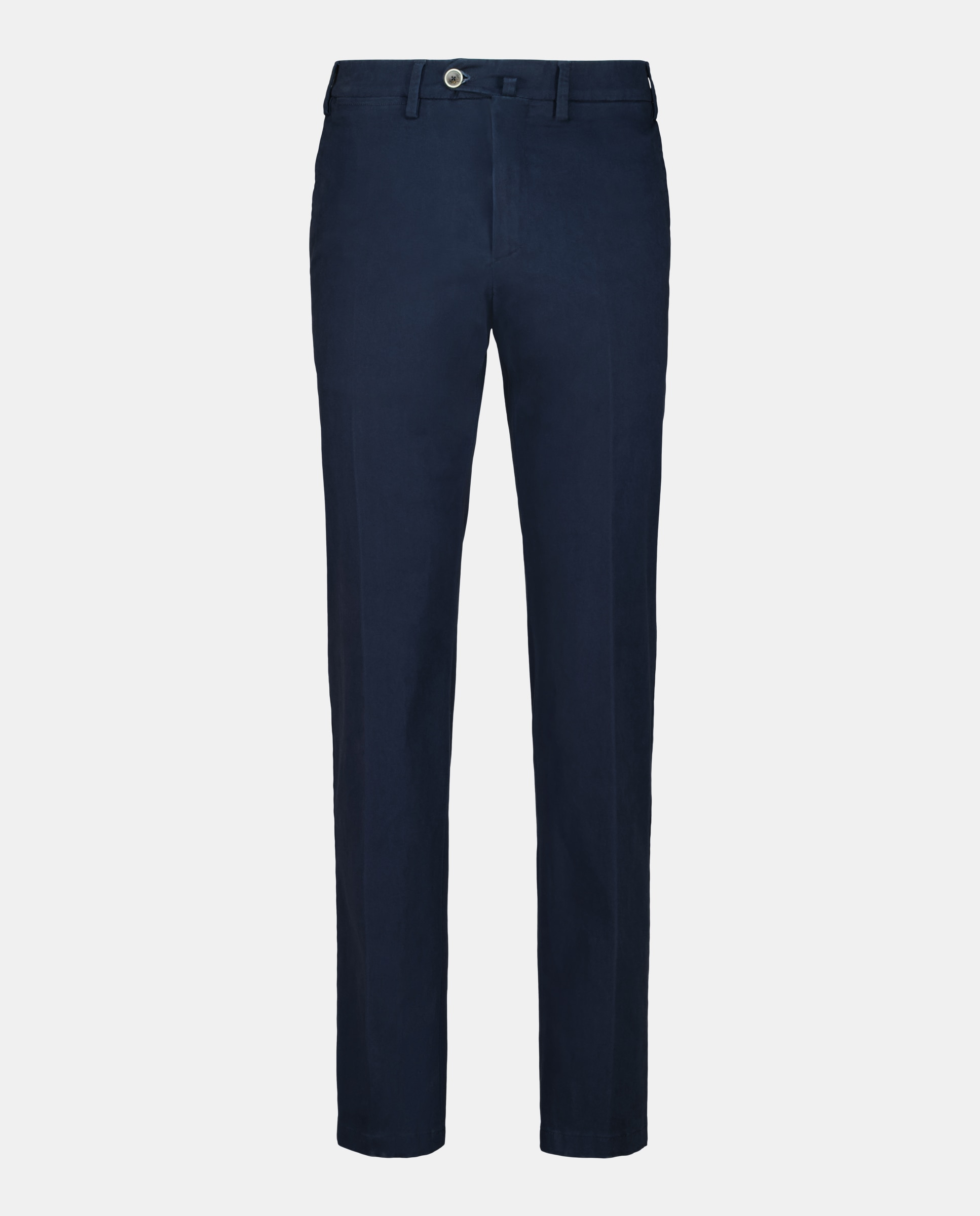 Calças Chino Regular Fit de Algodão Stretch Lisas Azul-marinho-4