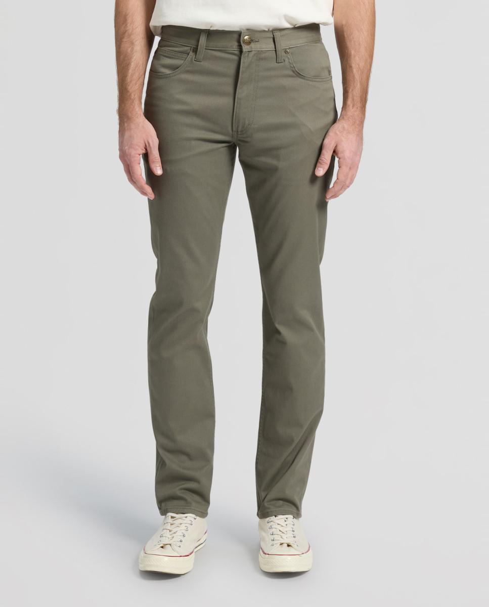 Calças de 5 Bolsos Daren Zip Verde-militar-2