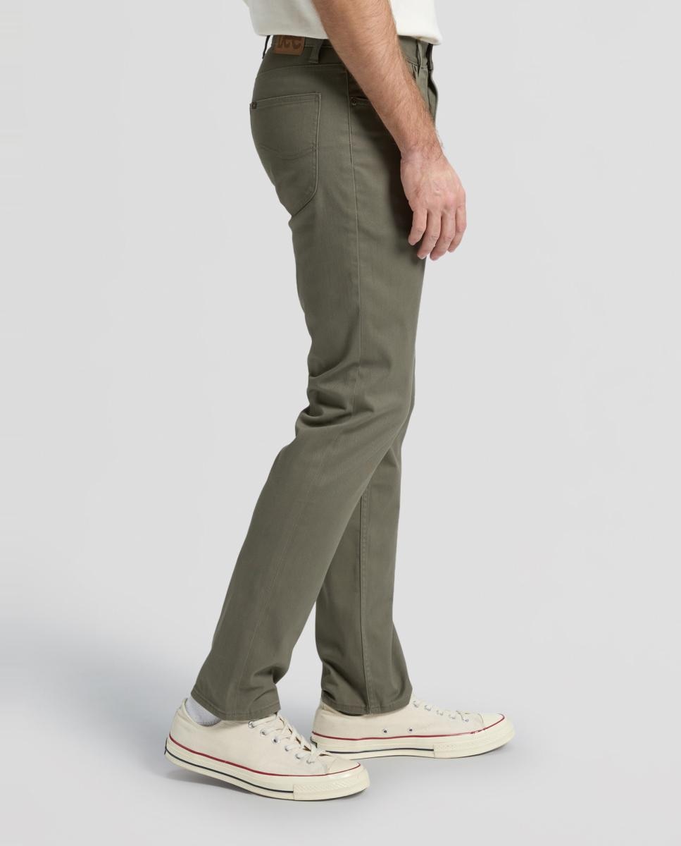 Calças de 5 Bolsos Daren Zip Verde-militar-4