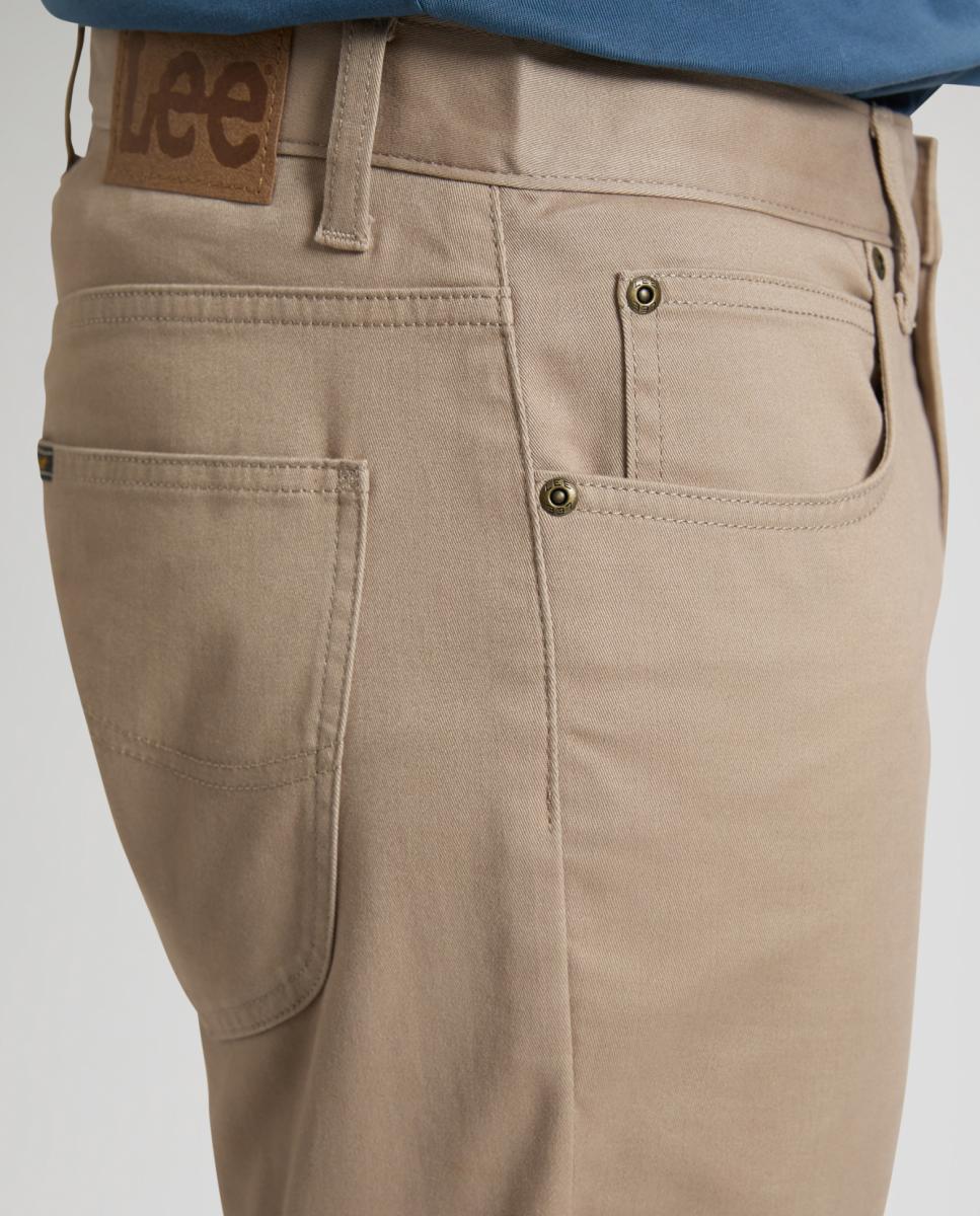 Calças de 5 Bolsos Daren Zip Bege-5