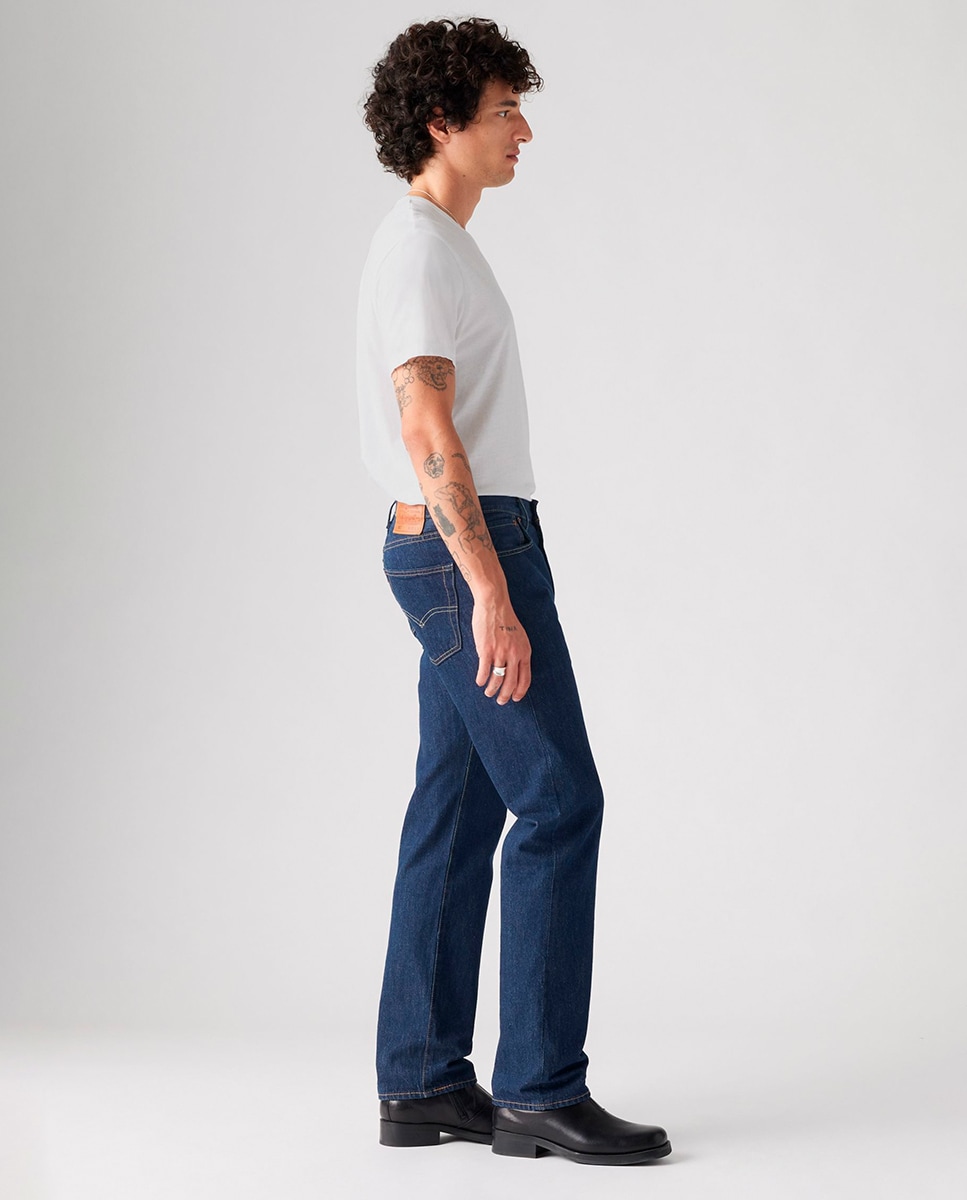 Jeans de homem 501 regular azuis Azul-índigo-3