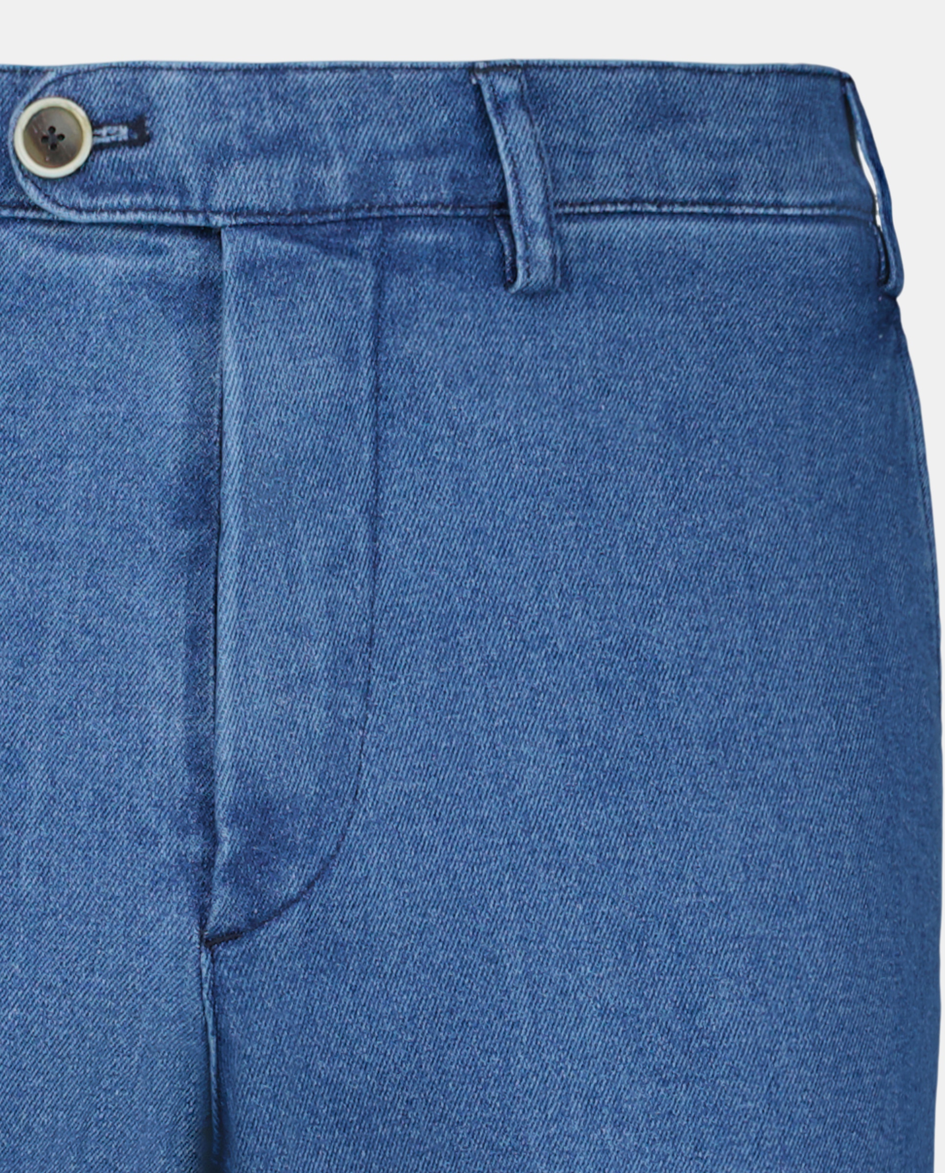 Calças Chino Regular Fit de Ganga Stretch Lisas Azul-índigo-5