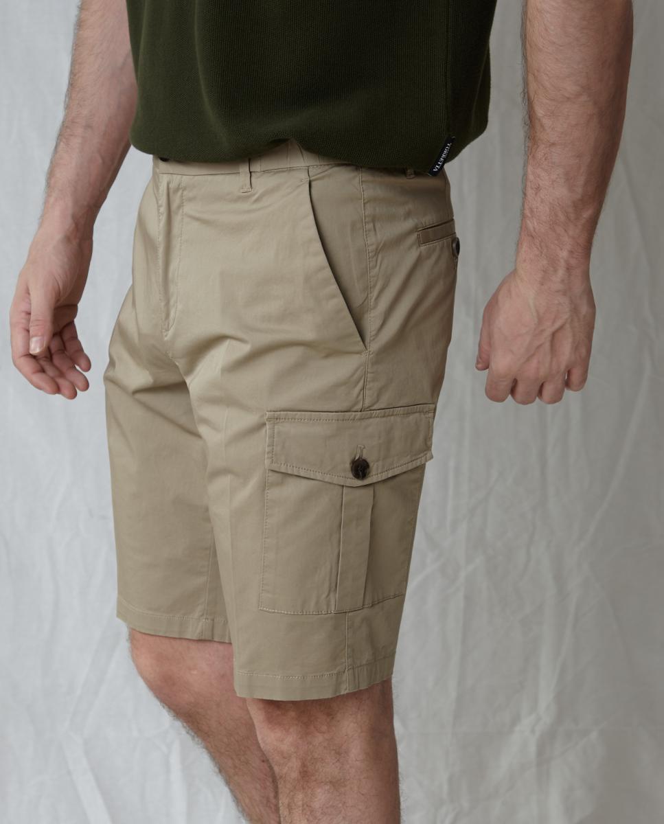 Bermudas Curtas Desportivas Bege-2