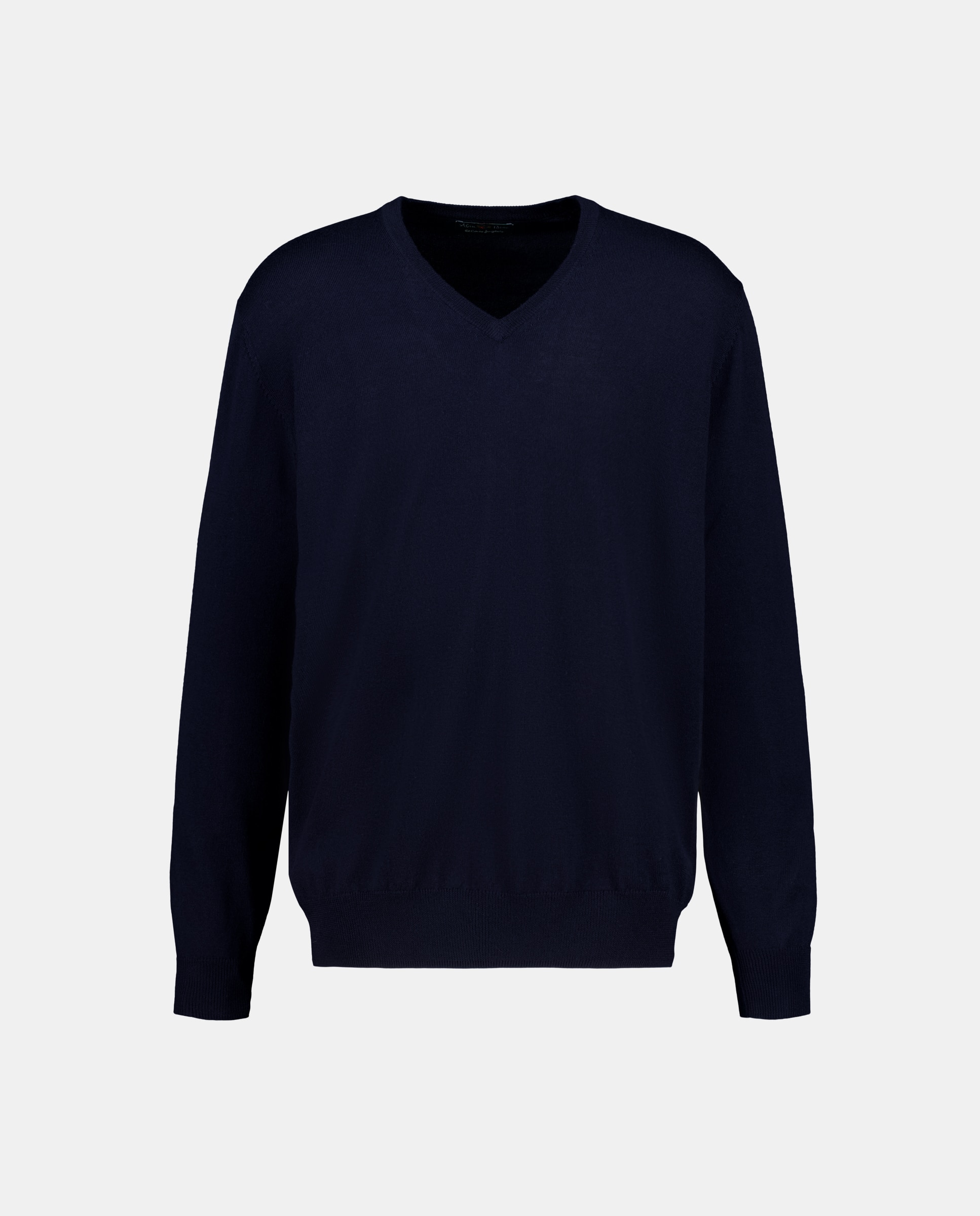 Imagen 4 de Jersey de lana 100% merino de hombre con el cuello de pico - Alan Paine - Azul marino Azul marino