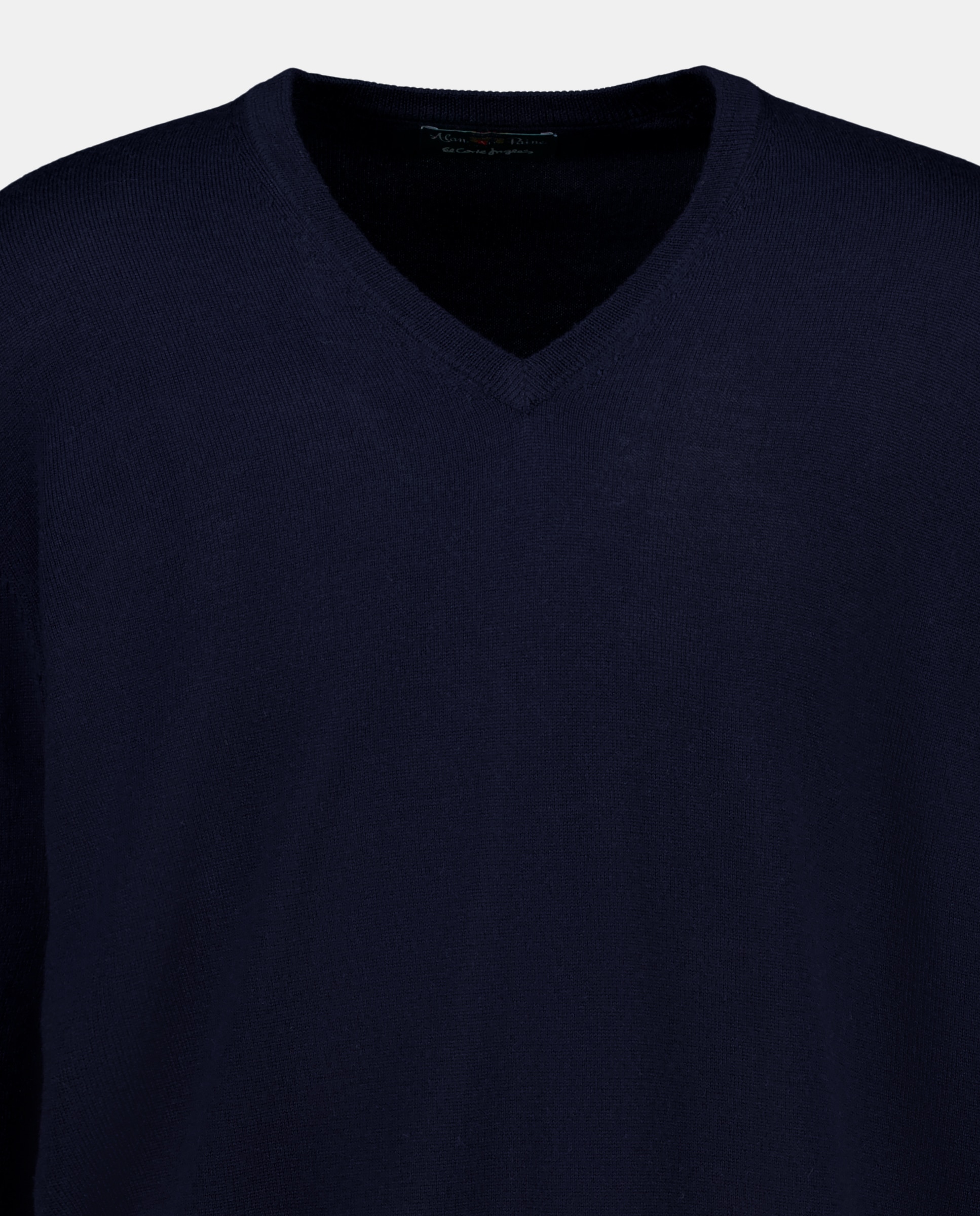 Imagen 2 de Jersey de lana 100% merino de hombre con el cuello de pico - Alan Paine - Azul marino Azul marino