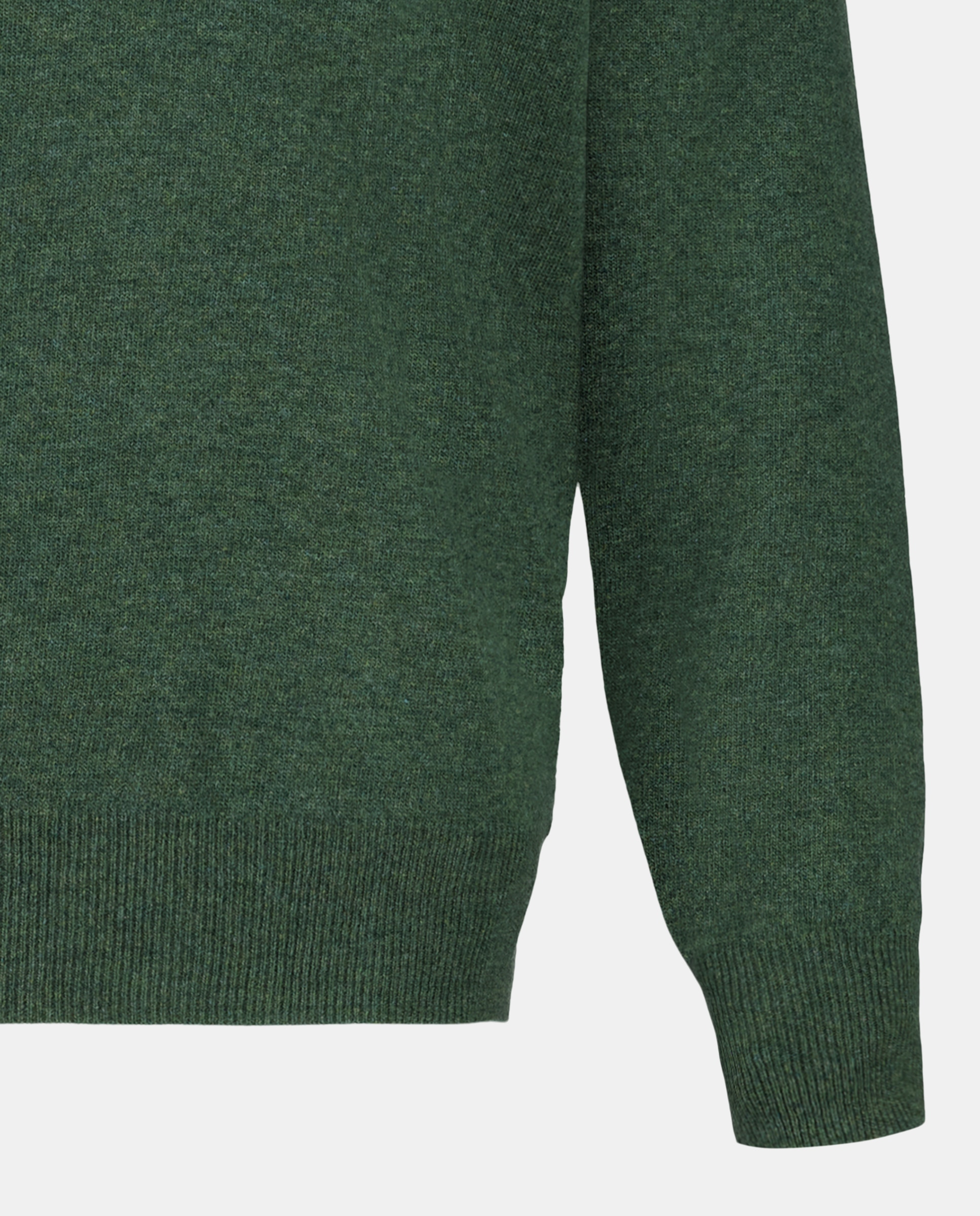 Jersey de lana 100% de hombre con cuello de pico - Alan Paine - Verde militar Verde militar-5