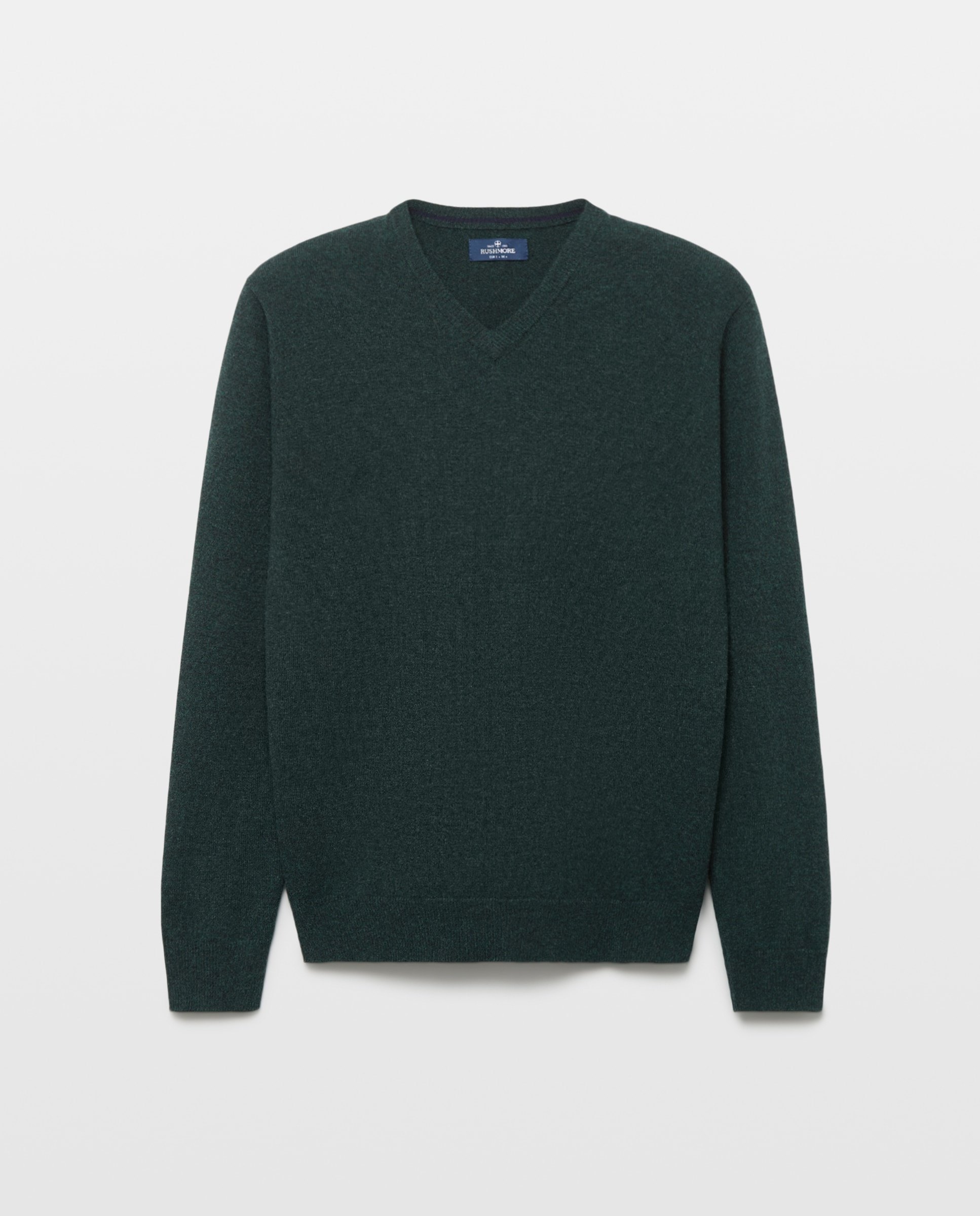 Camisola de malha com decote em bico Verde-4