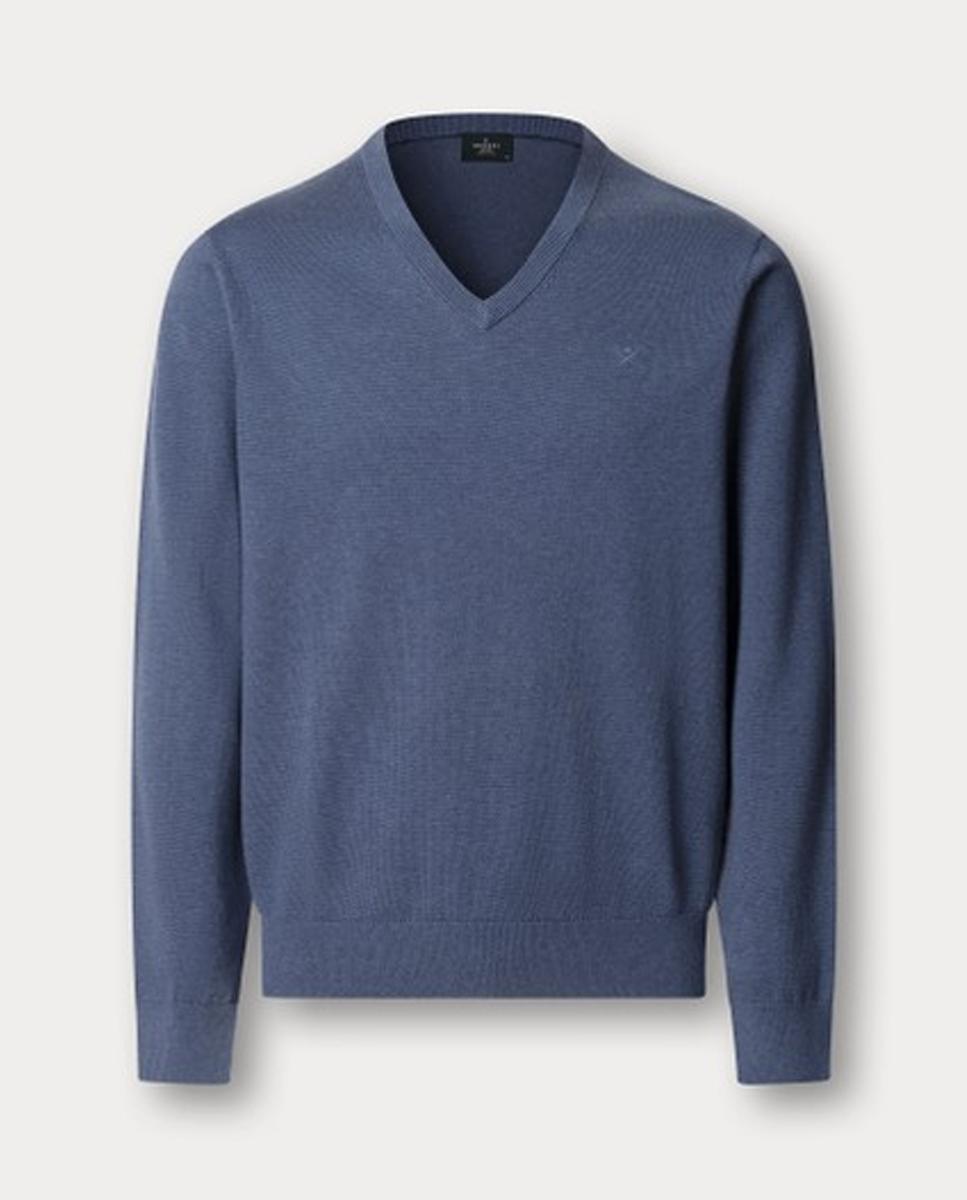 Imagen 1 de Jersey de hombre liso de algodón cuello pico - Hackett London - Azul Azul
