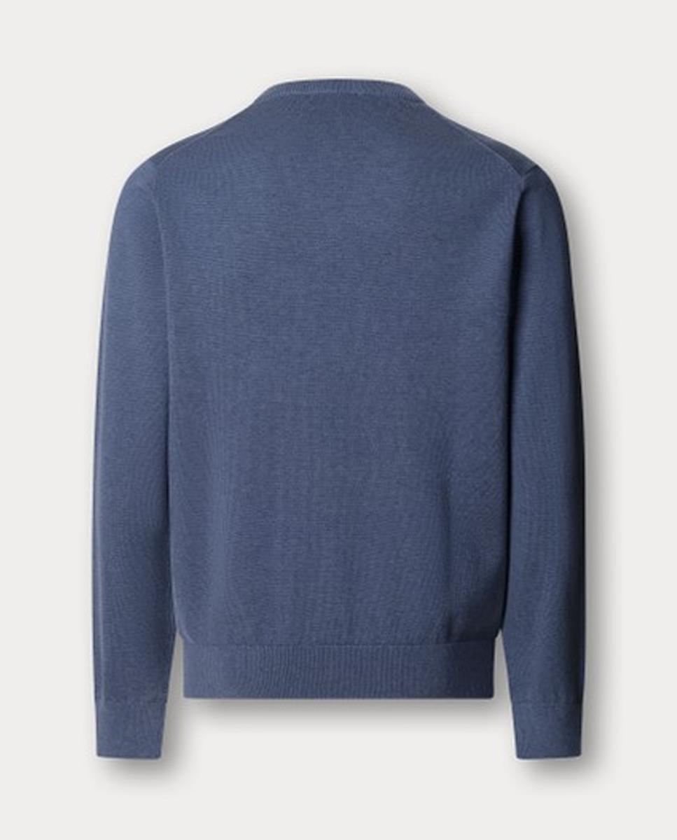 Imagen 2 de Jersey de hombre liso de algodón cuello pico - Hackett London - Azul Azul