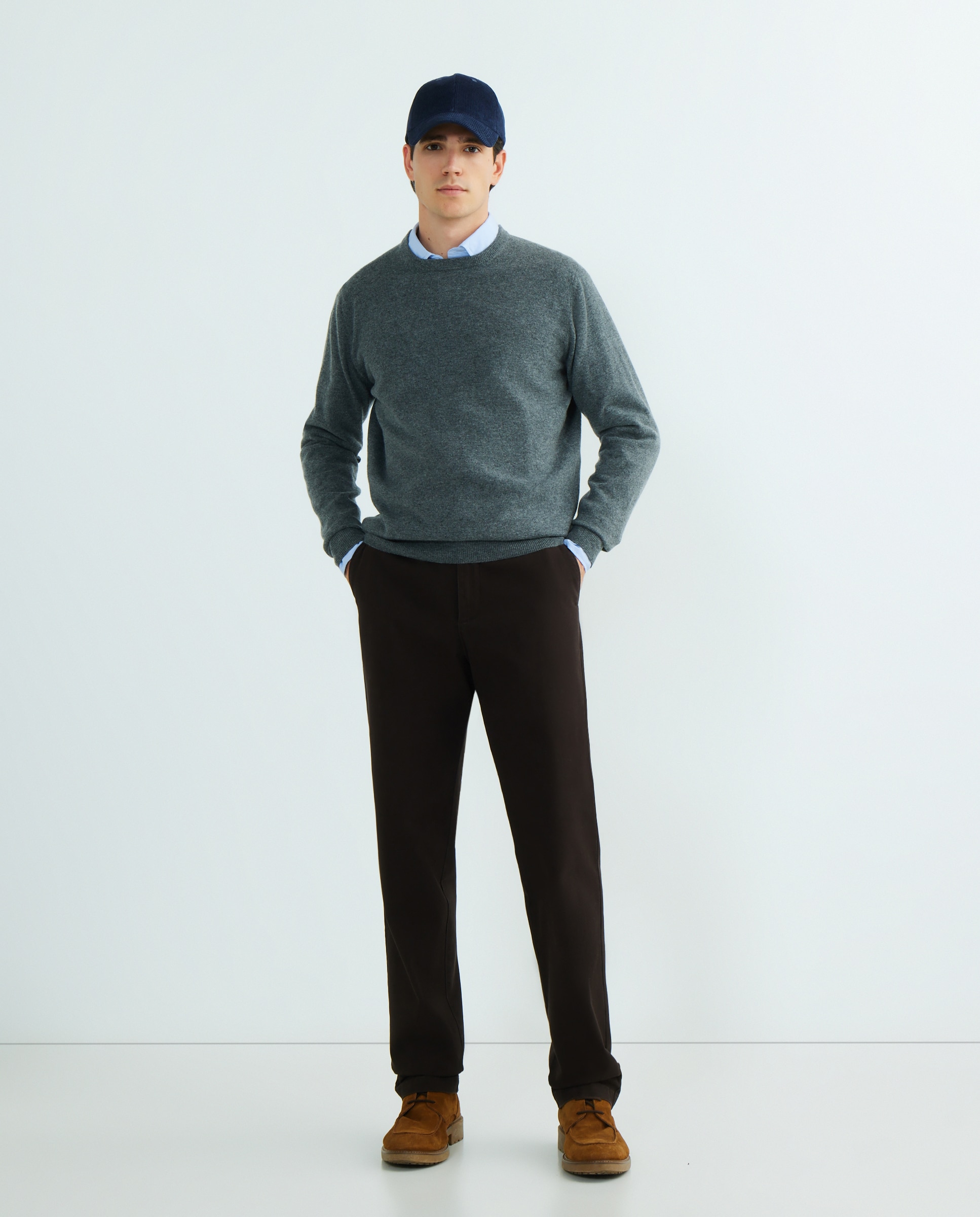 Imagem 0 de Camisola de Malha com Decote Redondo e 100% Lã