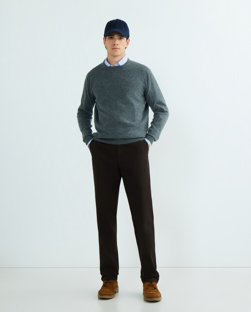 Imagem 0 de Camisola de Malha com Decote Redondo e 100% Lã