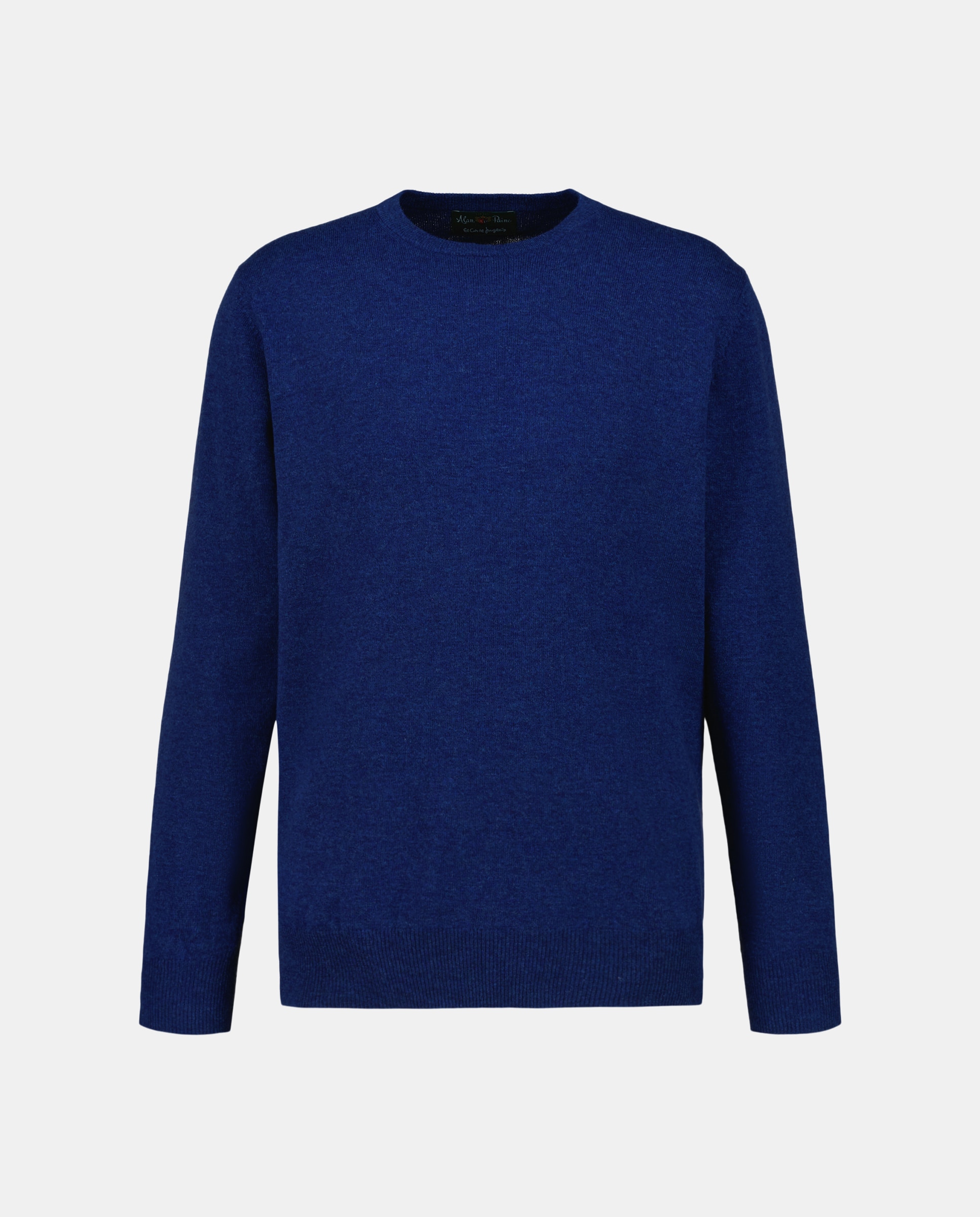 Imagen 4 de Jersey de lana 100% de hombre con el cuello redondo - Alan Paine - Azul índigo Azul índigo