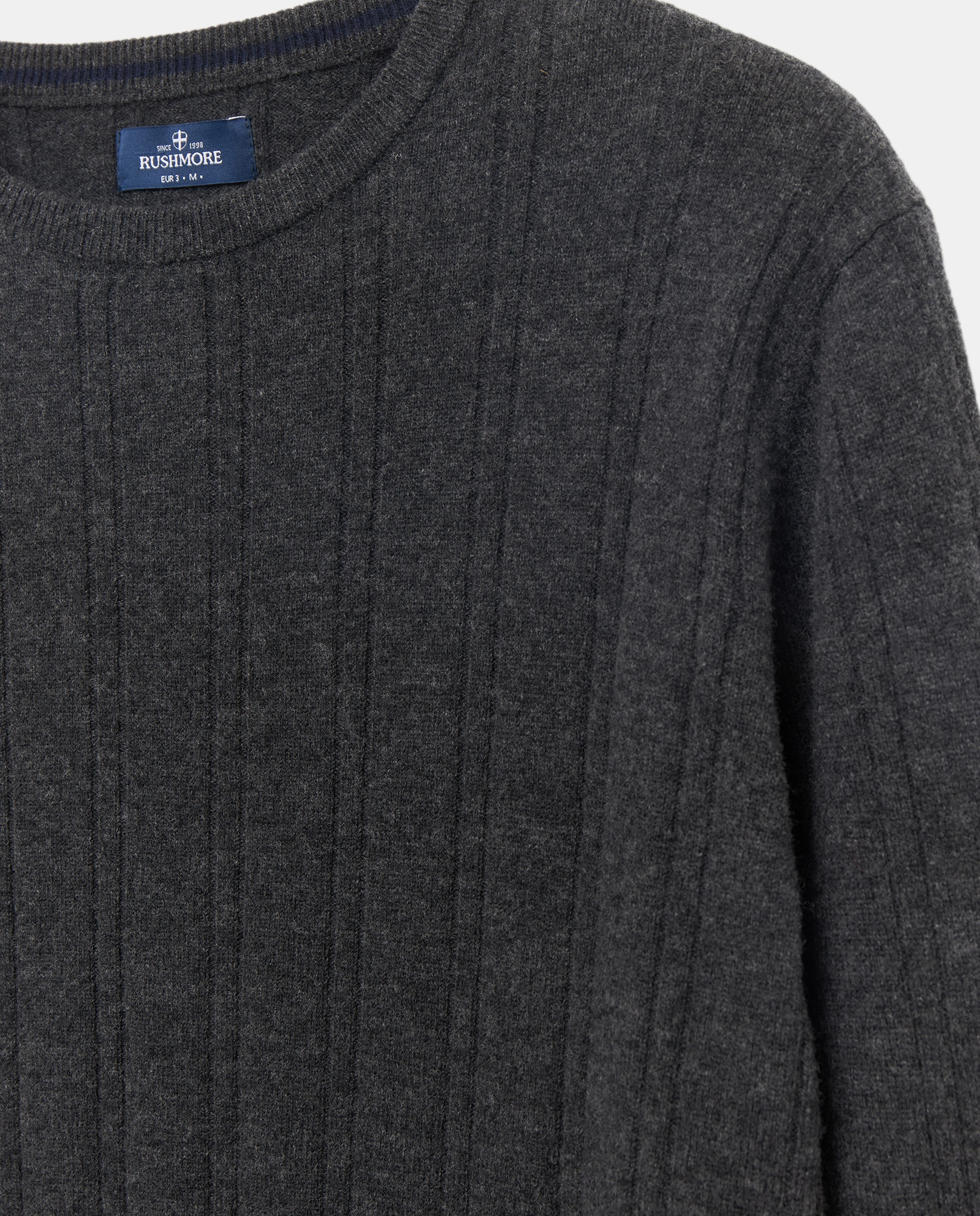 Camisola de Malha com Gola Regular Cinzento-escuro-5