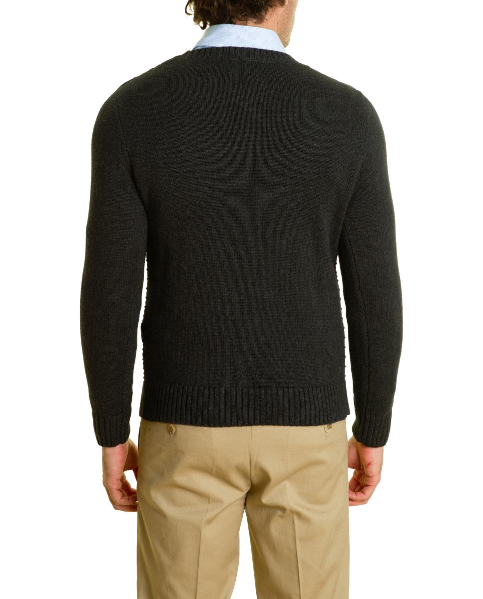 Camisola de Malha com Decote Redondo Cinzento-7