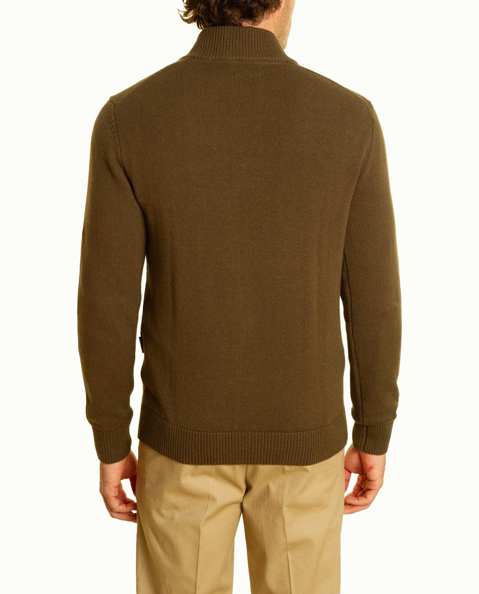 Camisola de Malha com Gola com Botões Verde-6