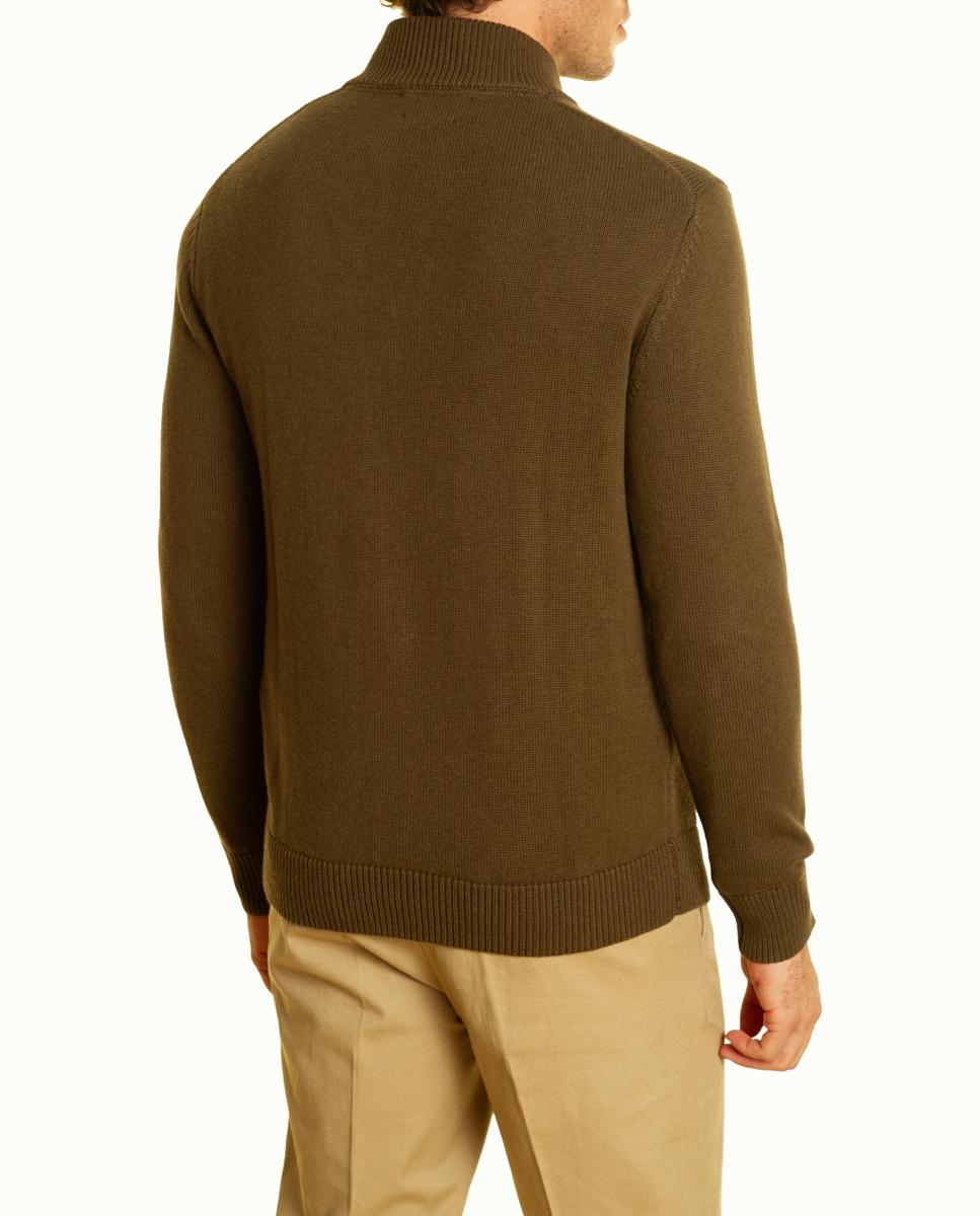 Camisola de Malha com Gola com Botões Verde-7