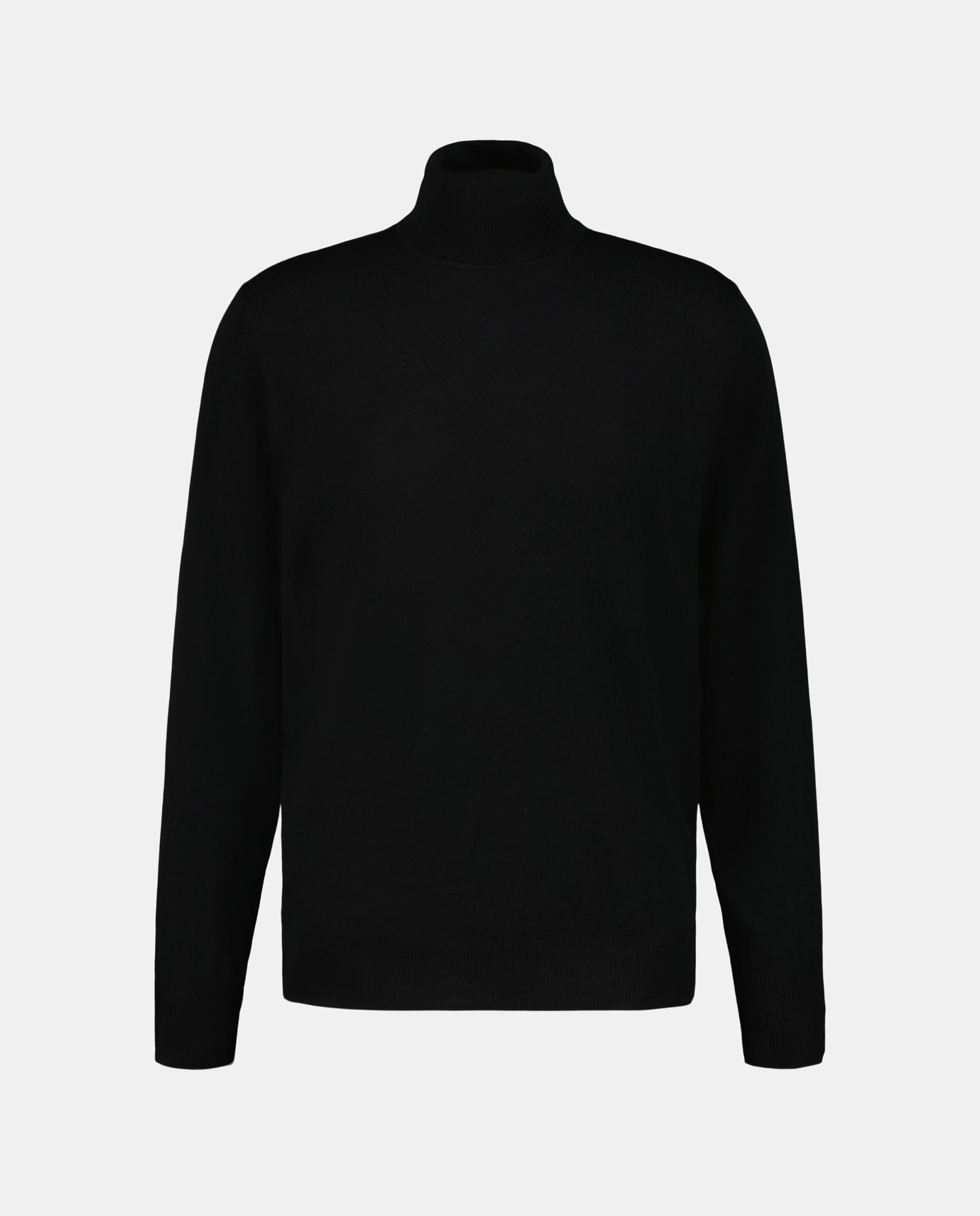 Camisola de Malha com Gola Cisne em Lã 100% Merino Preto-4