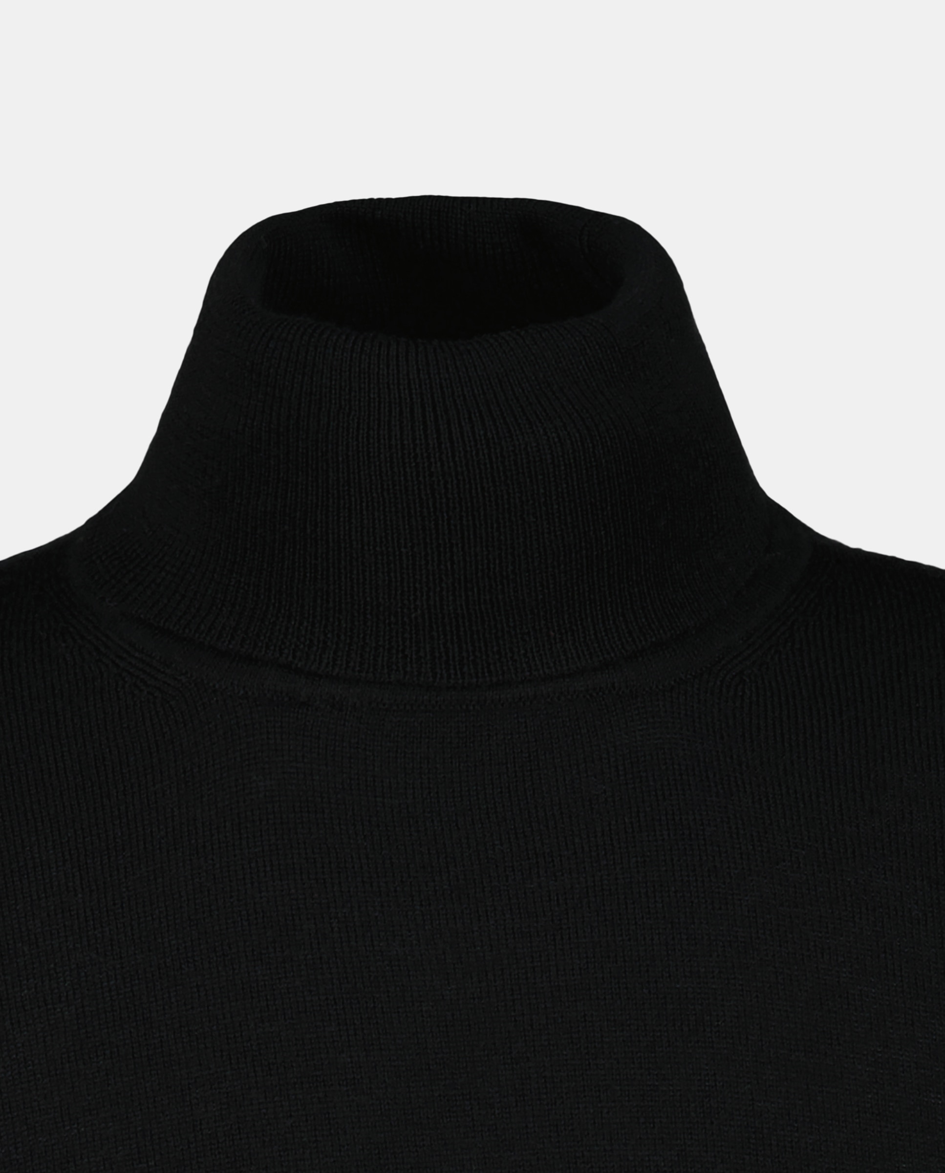 Camisola de Malha com Gola Cisne em Lã 100% Merino Preto-5