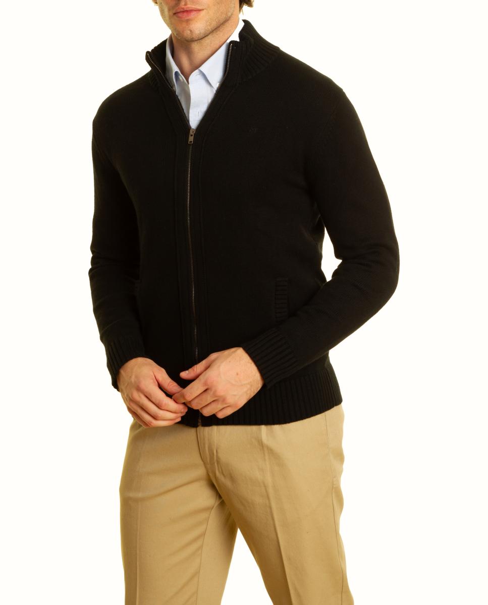 Chaqueta punto con cremallera - Roberto Torretta - Negro Negro-2