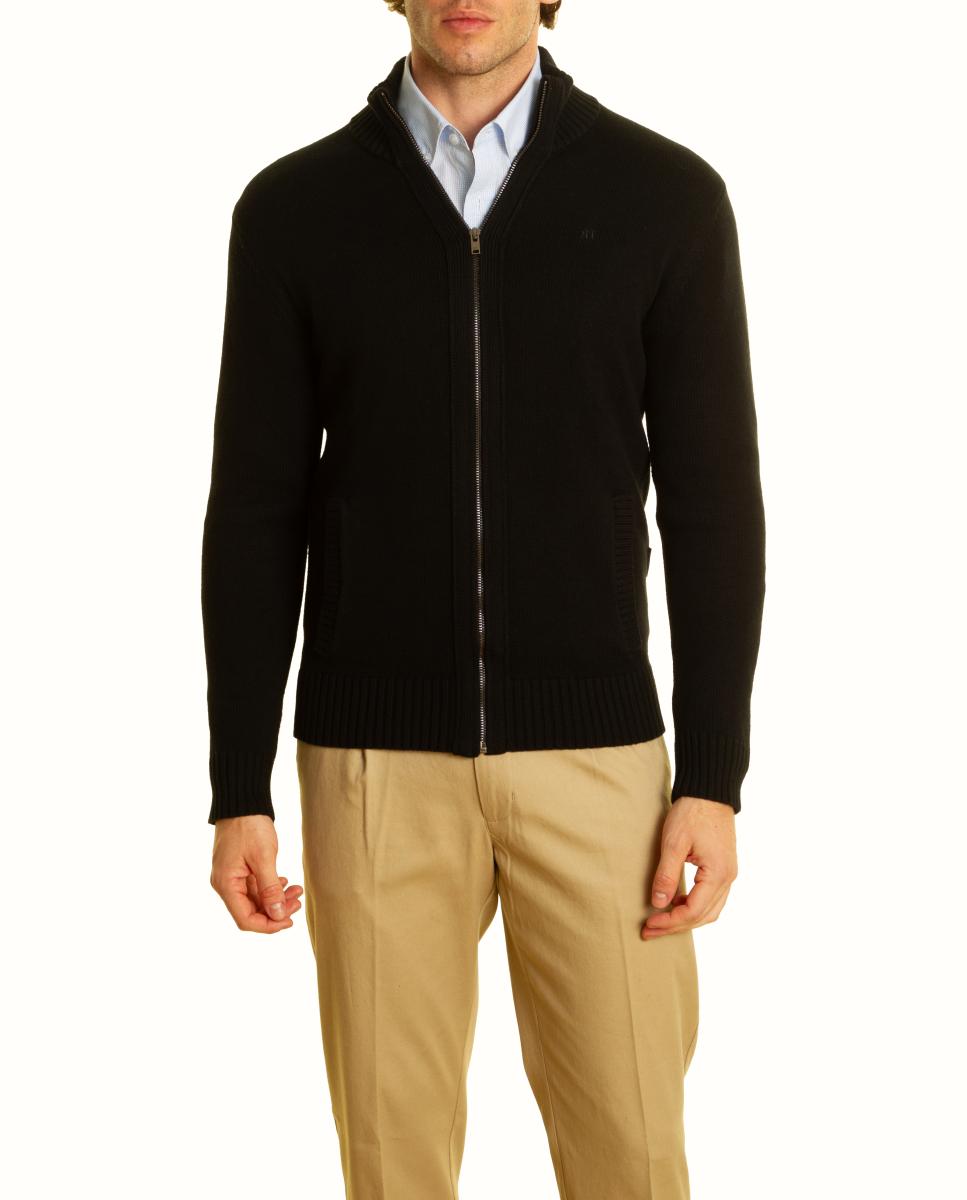 Chaqueta punto con cremallera - Roberto Torretta - Negro Negro-3