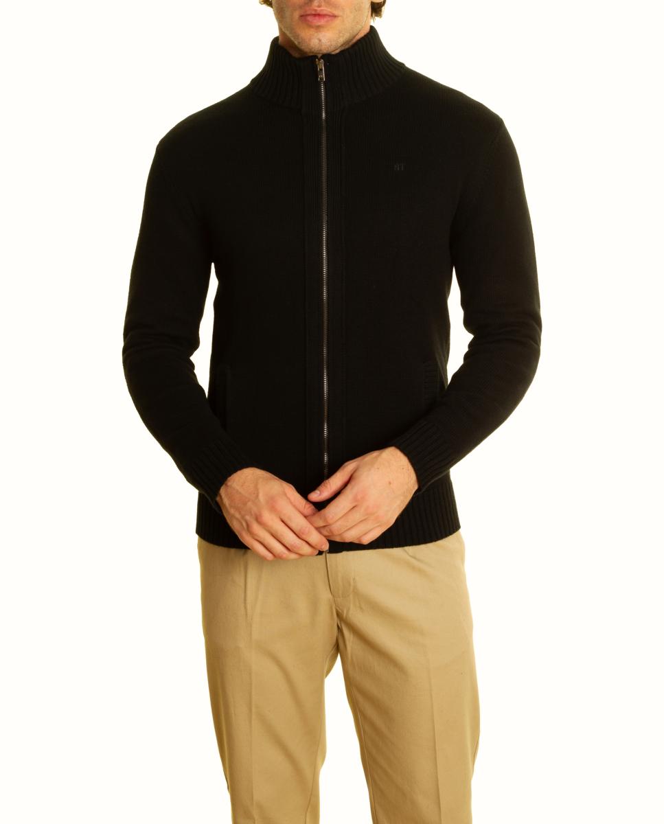 Chaqueta punto con cremallera - Roberto Torretta - Negro Negro-4
